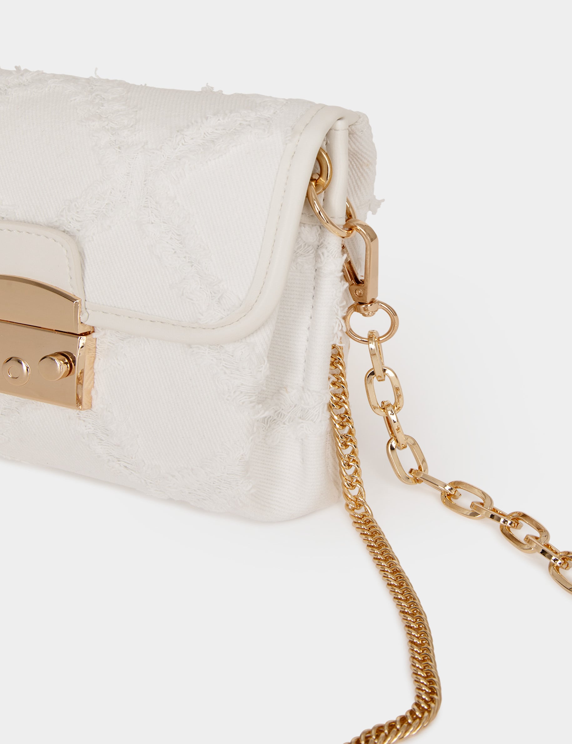Bolso cartera de mano flecos marfil mujer