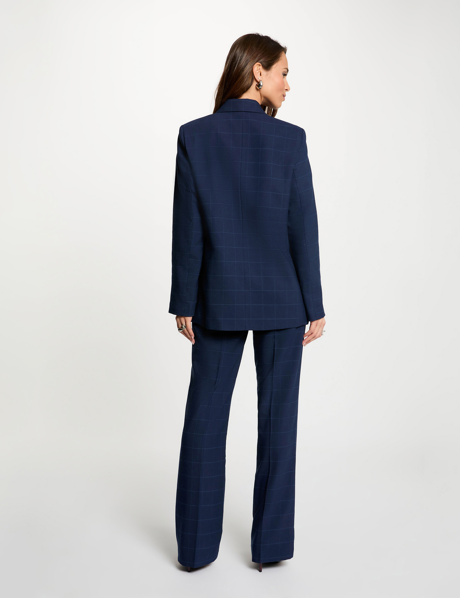 Pantal&oacute;n de tiro alto azul marino mujer