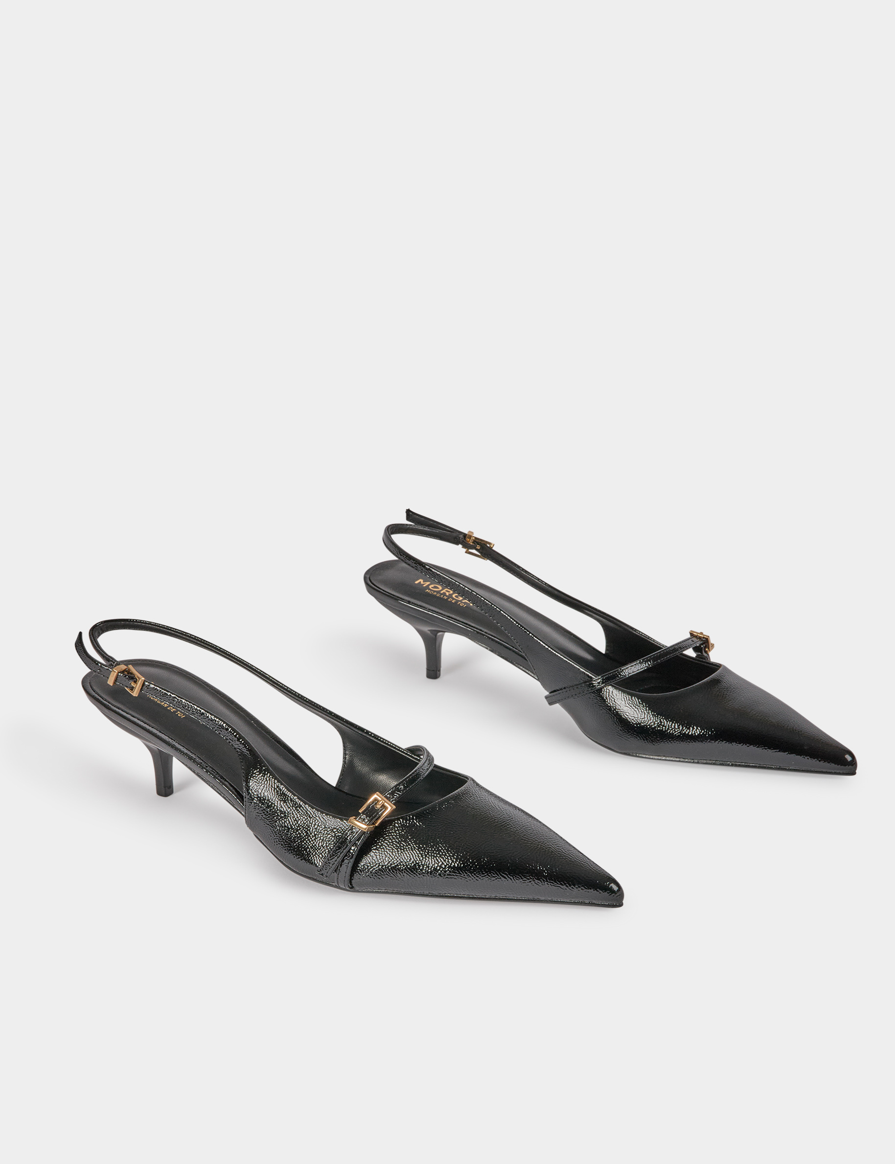 Zapato slingback negro mujer