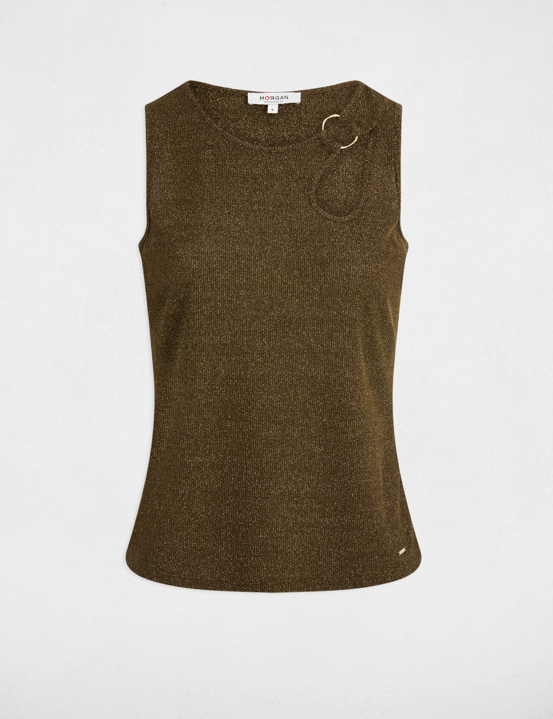Top sin manga verde caqui mujer