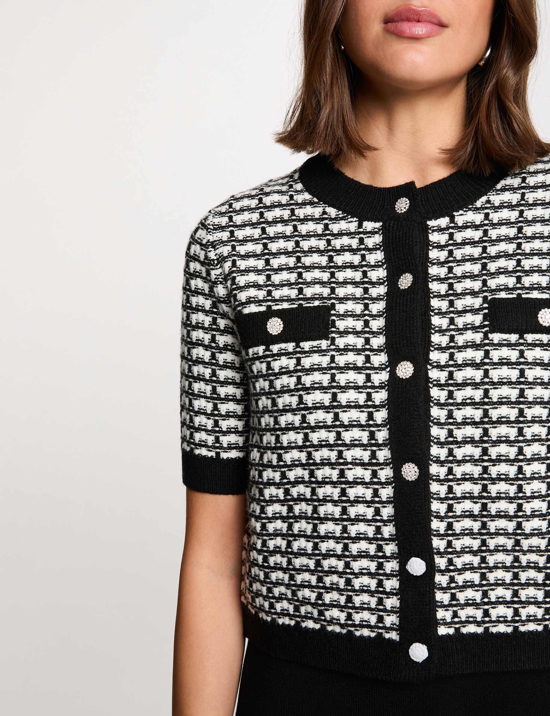 Vestido de punto efecto 2 en 1 negro mujer
