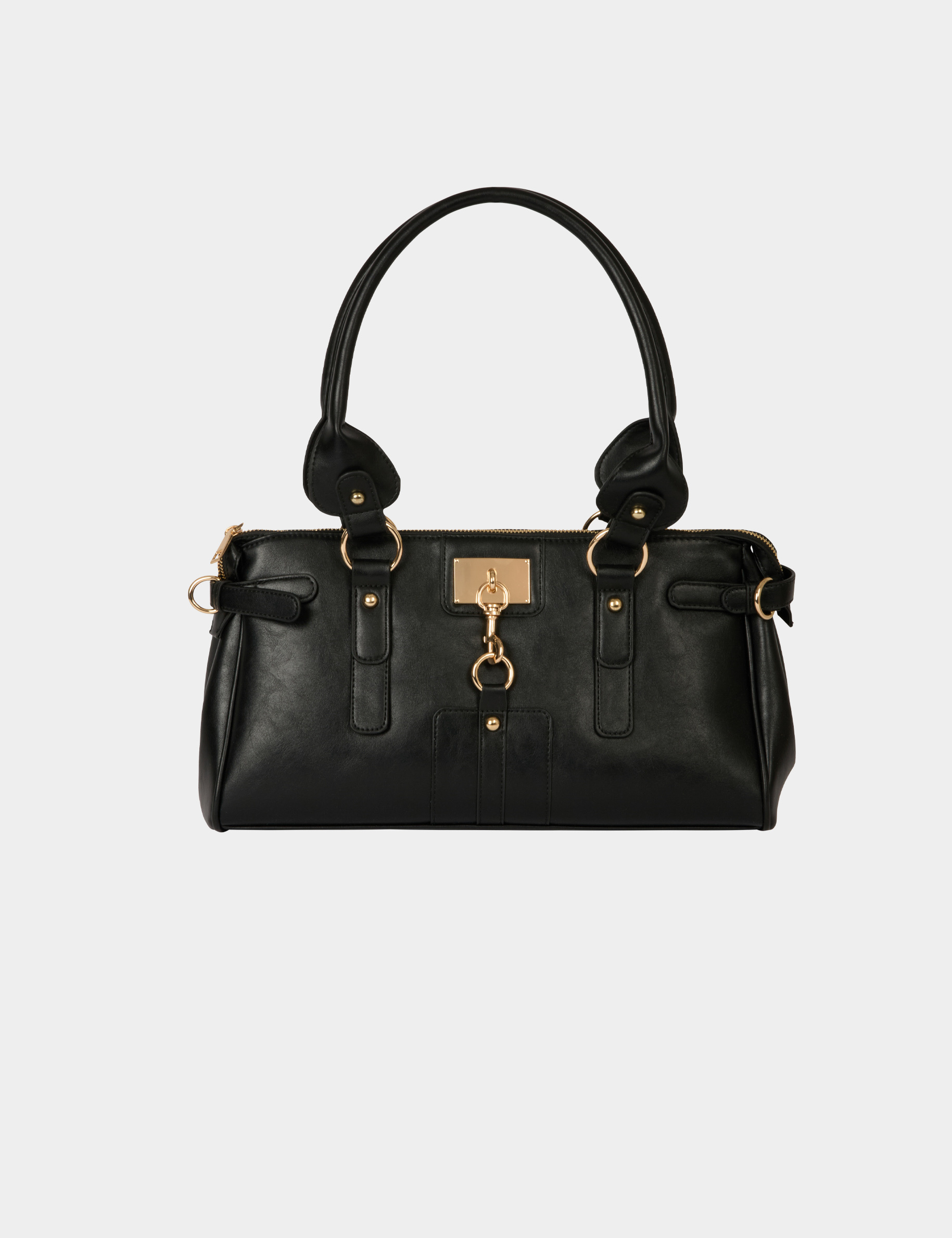 Bolso de imitaci&oacute;n cuero hombro negro mujer