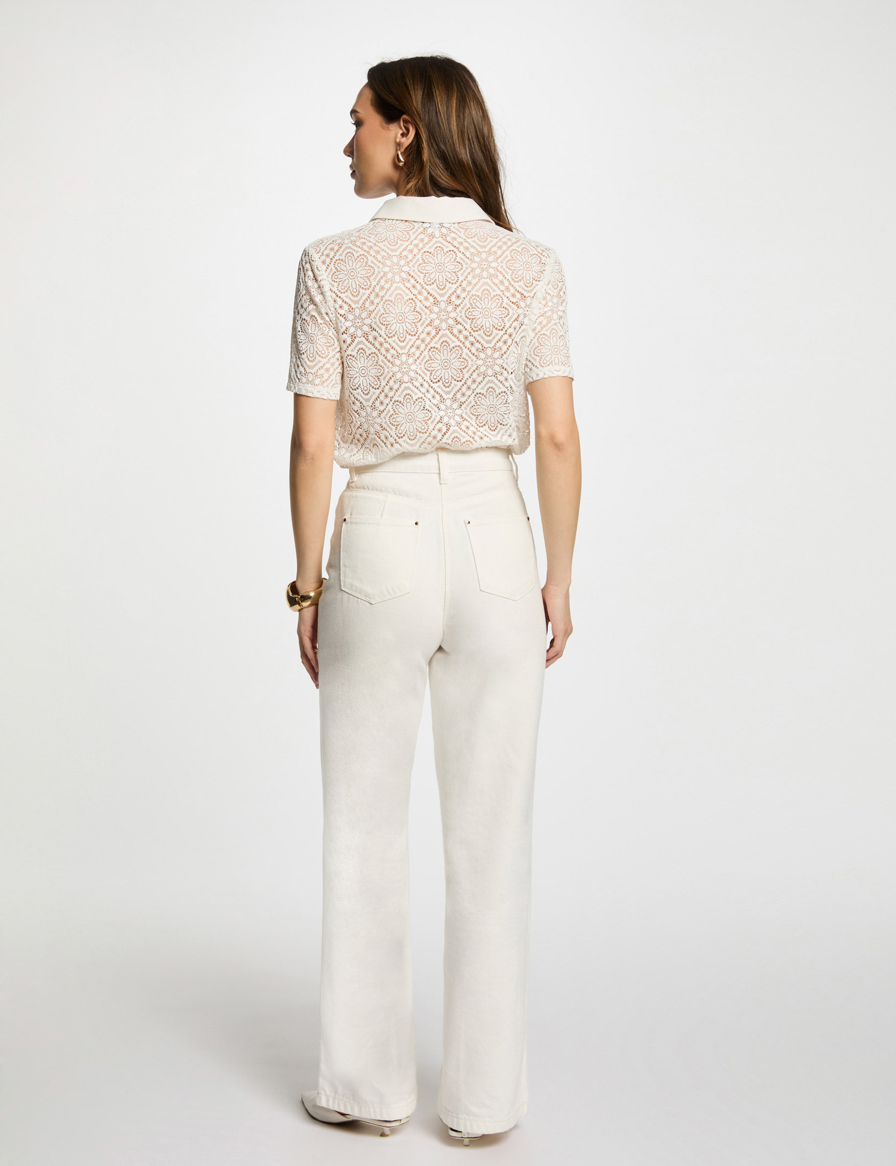 polo manga corta blanco mujer Polo manga corta blanco mujer