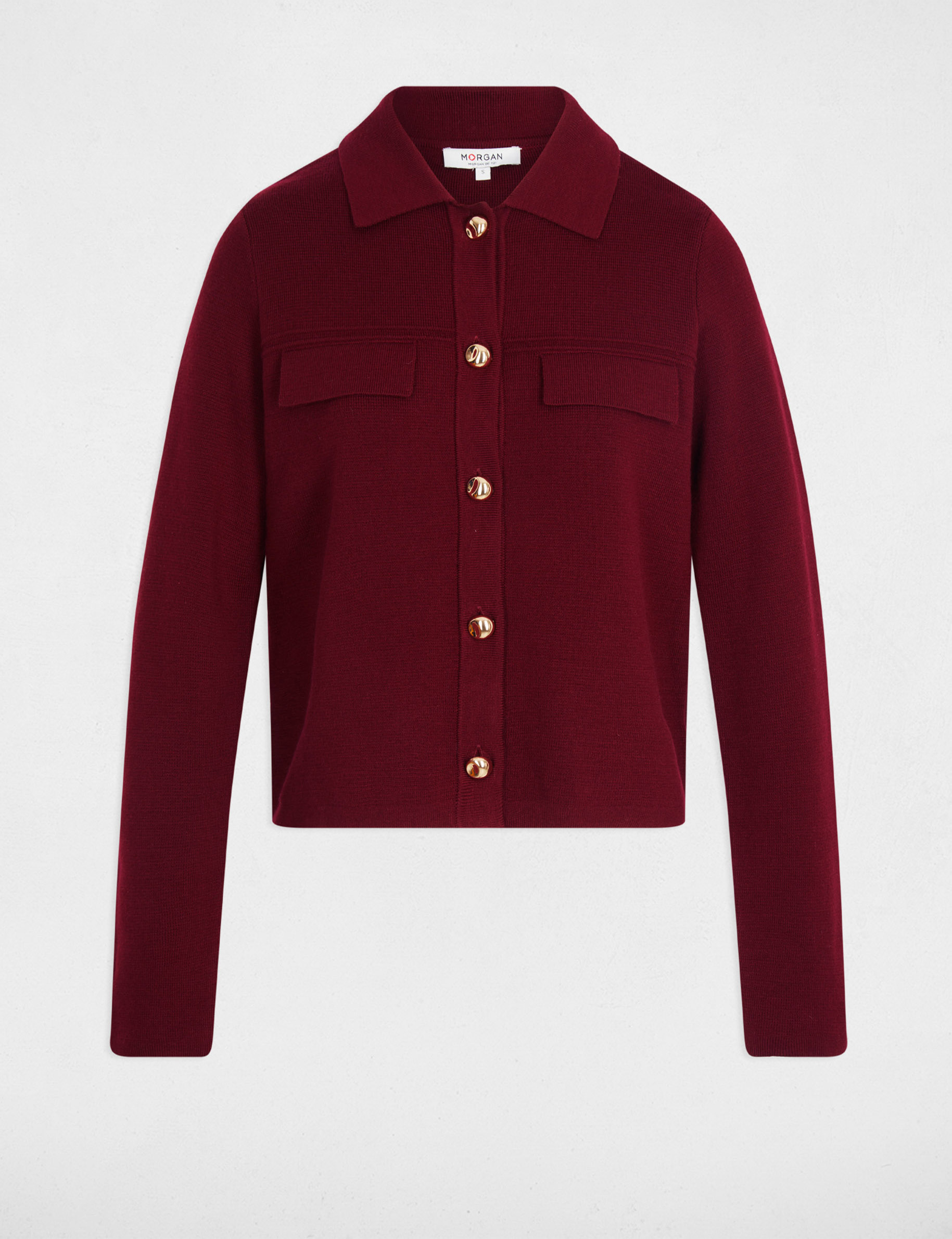 cardigan manga larga burdeos mujer Cárdigan manga larga burdeos mujer