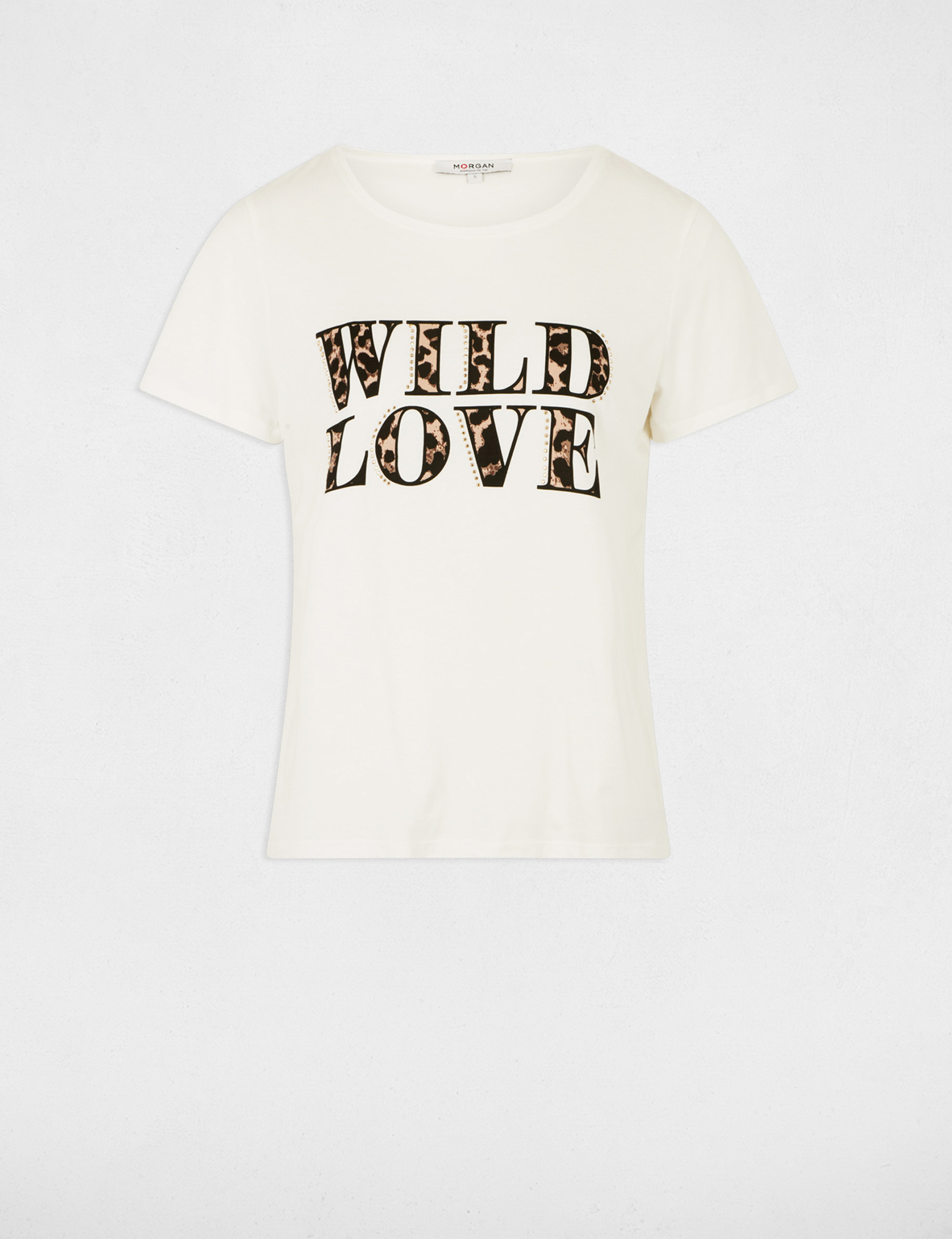 Marca Morgan Camiseta Blanca Mensaje Camiseta Con Mensaje Blanco