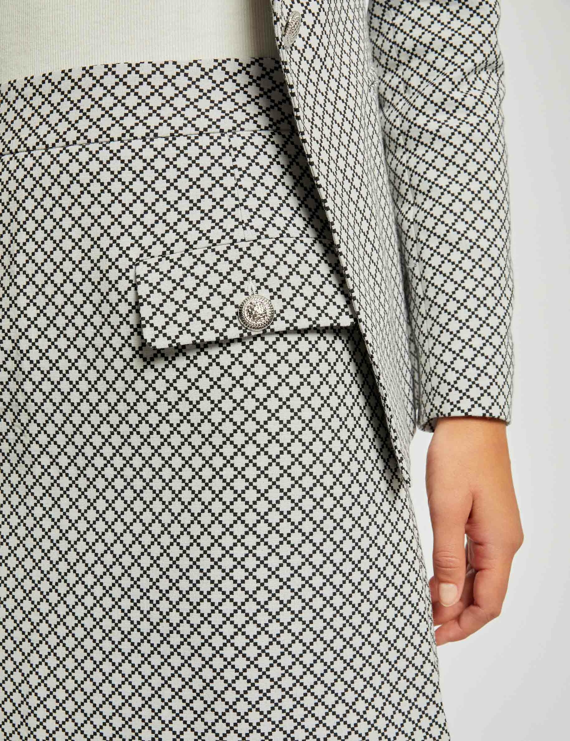 falda recta estampado geometrico crudo mujer Falda recta estampado geométrico crudo mujer