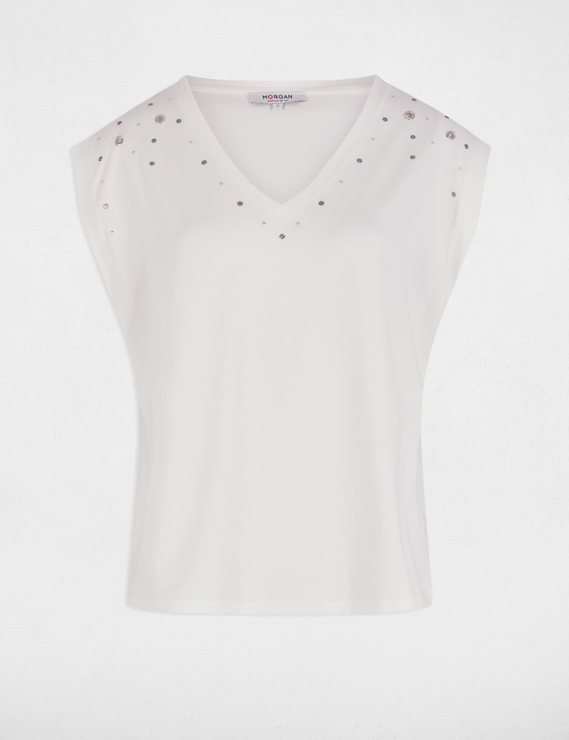 Camiseta manga corta blanco mujer