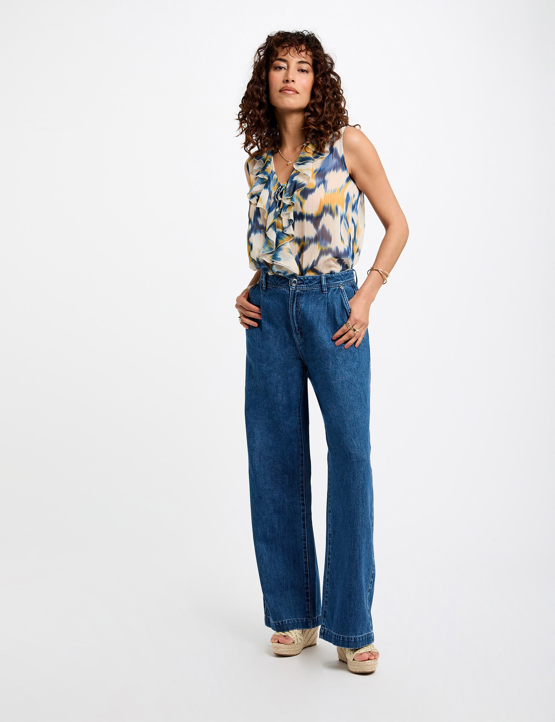 vaquero pernera ancha denim stone mujer Vaquero pernera ancha denim stone mujer