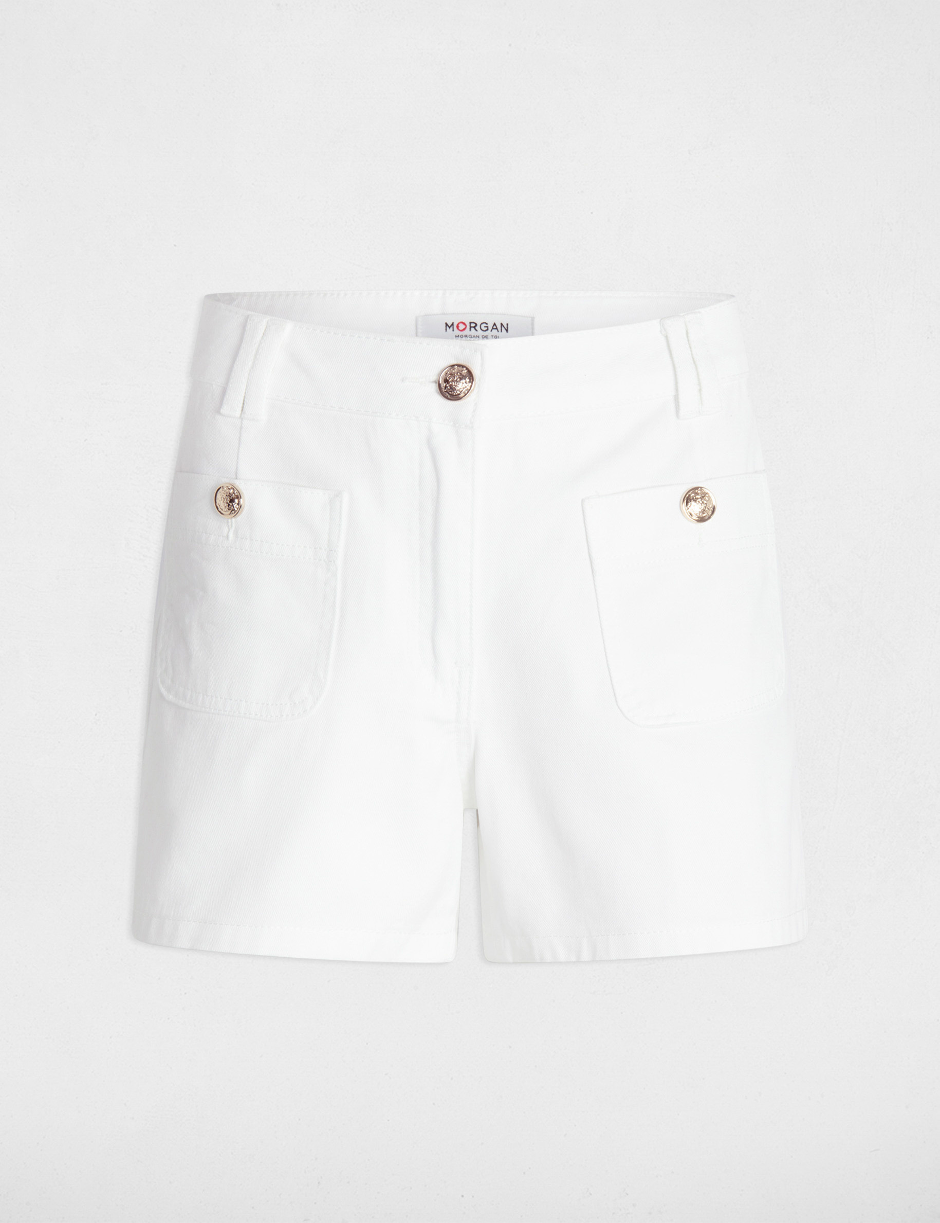 short vaquero talle alto blanco mujer Short vaquero talle alto blanco mujer