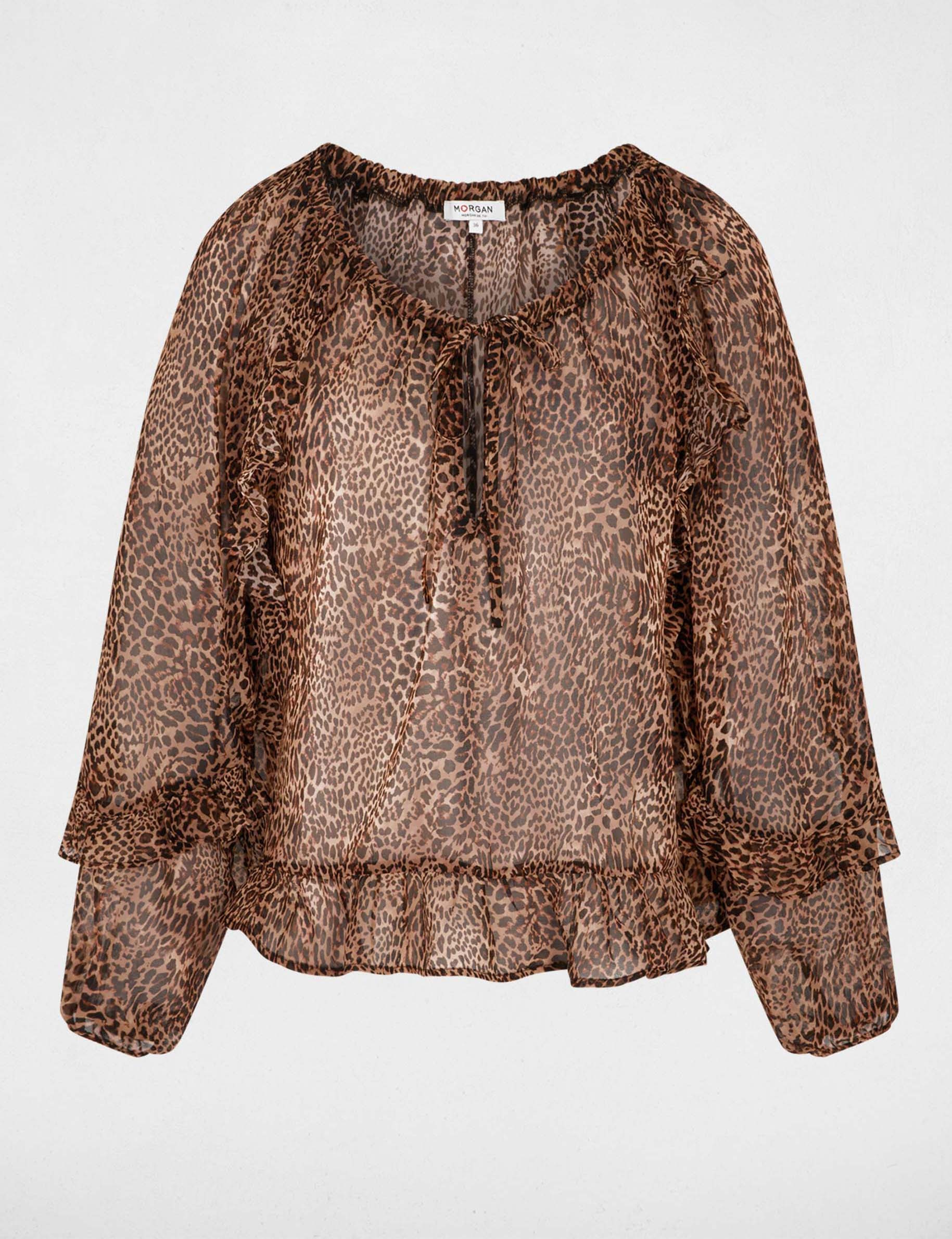 Blusa entallada con cuello en v multicolor mujer