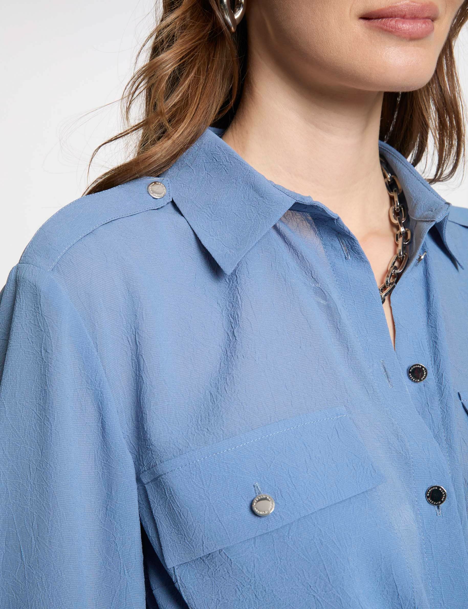 camisa manga larga bleu gris mujer Camisa manga larga bleu gris mujer