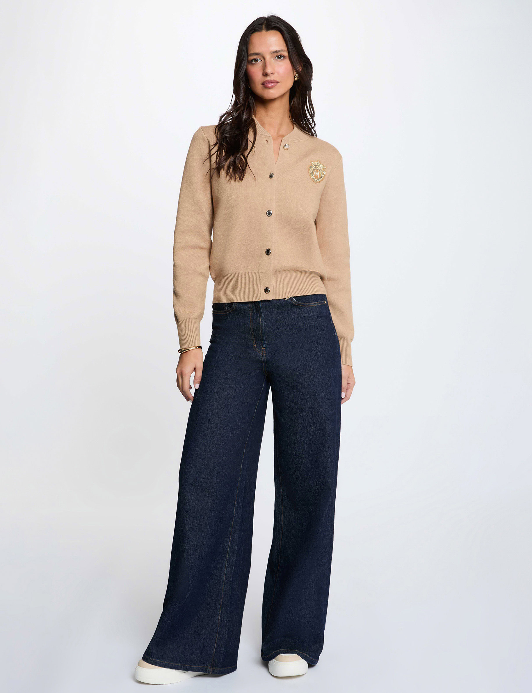 Jersey con cuello teddy c&aacute;mel mujer