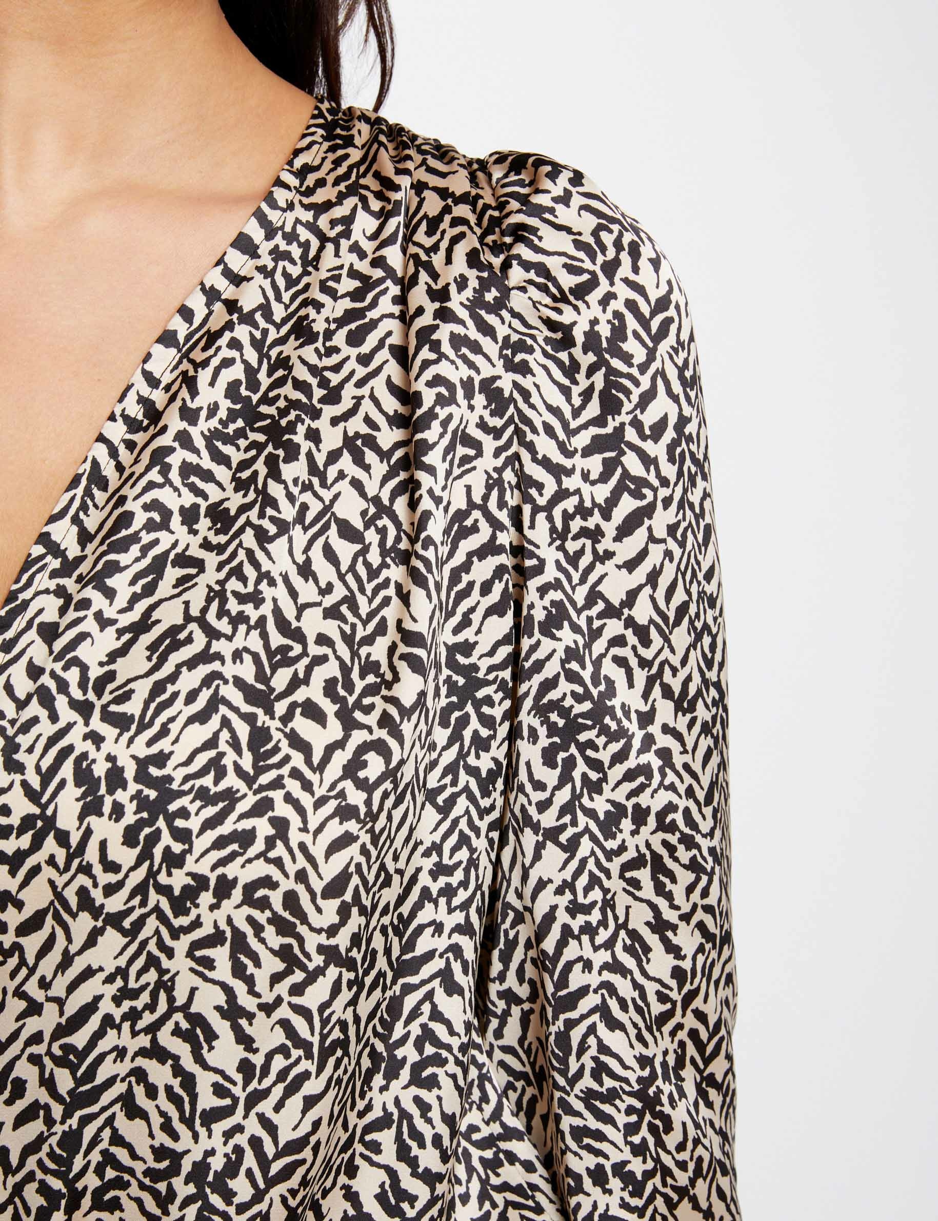 Camisa manga larga estampada multico mujer