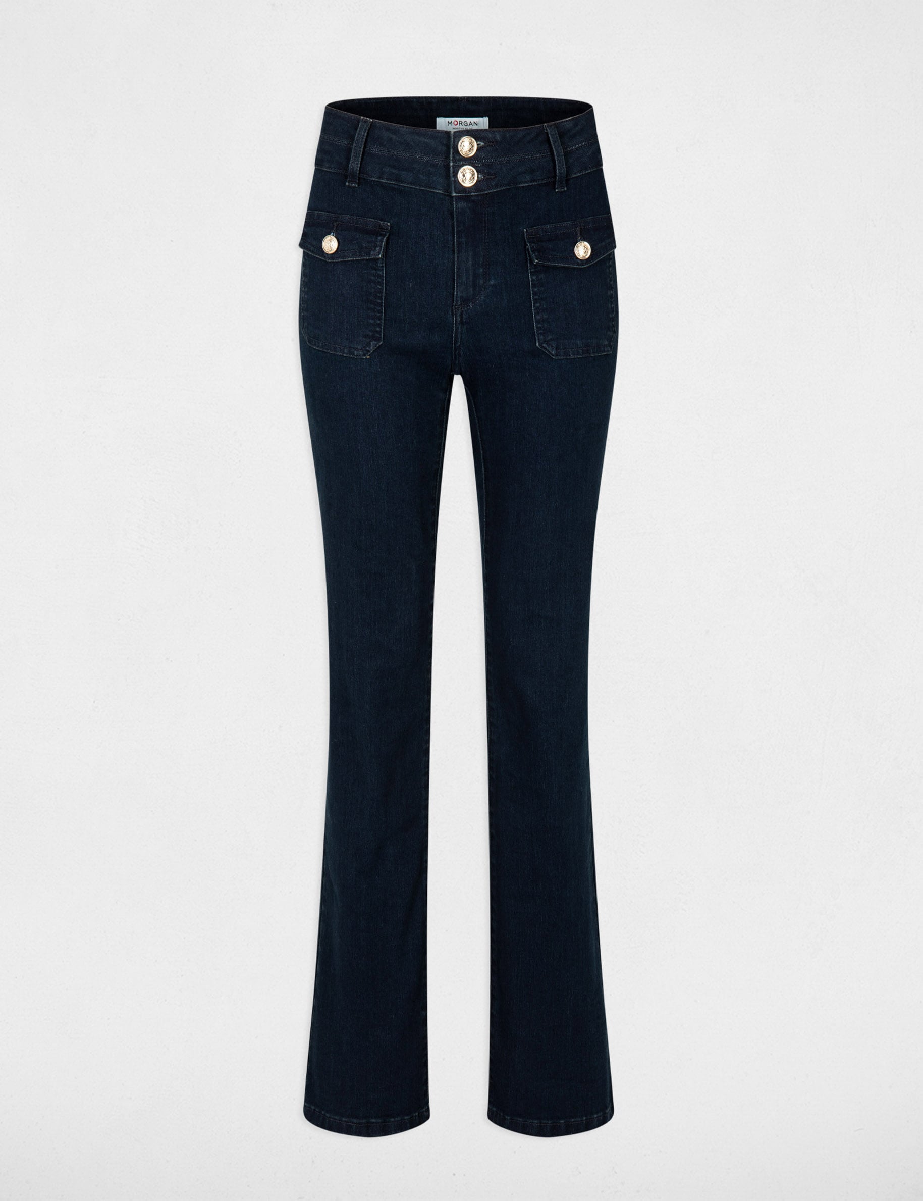 Vaquero bootcut denim crudo mujer