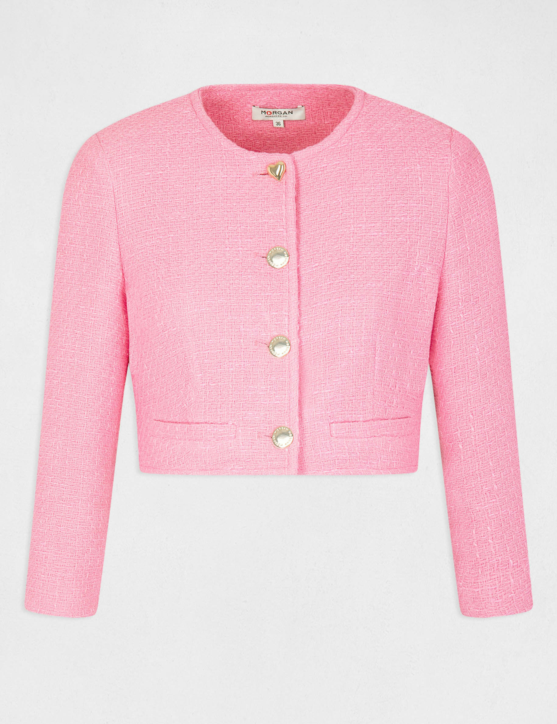 Chaqueta recta con manga 3/4 mujer Chaqueta recta con manga 3/4 mujer