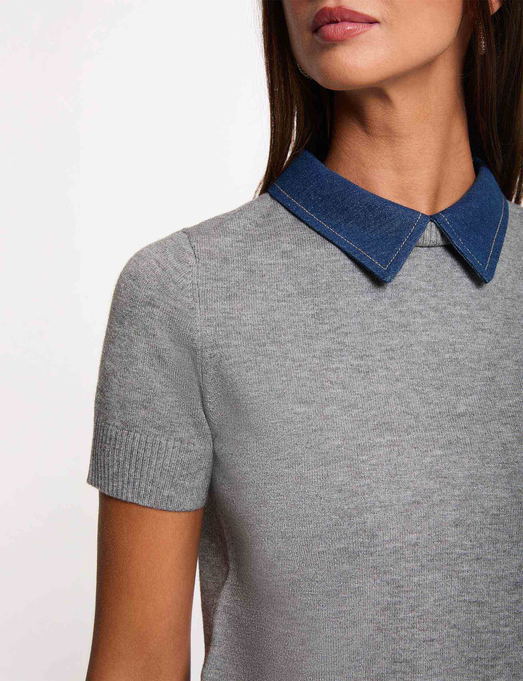 Jersey con cuello vuelto gris claro mujer