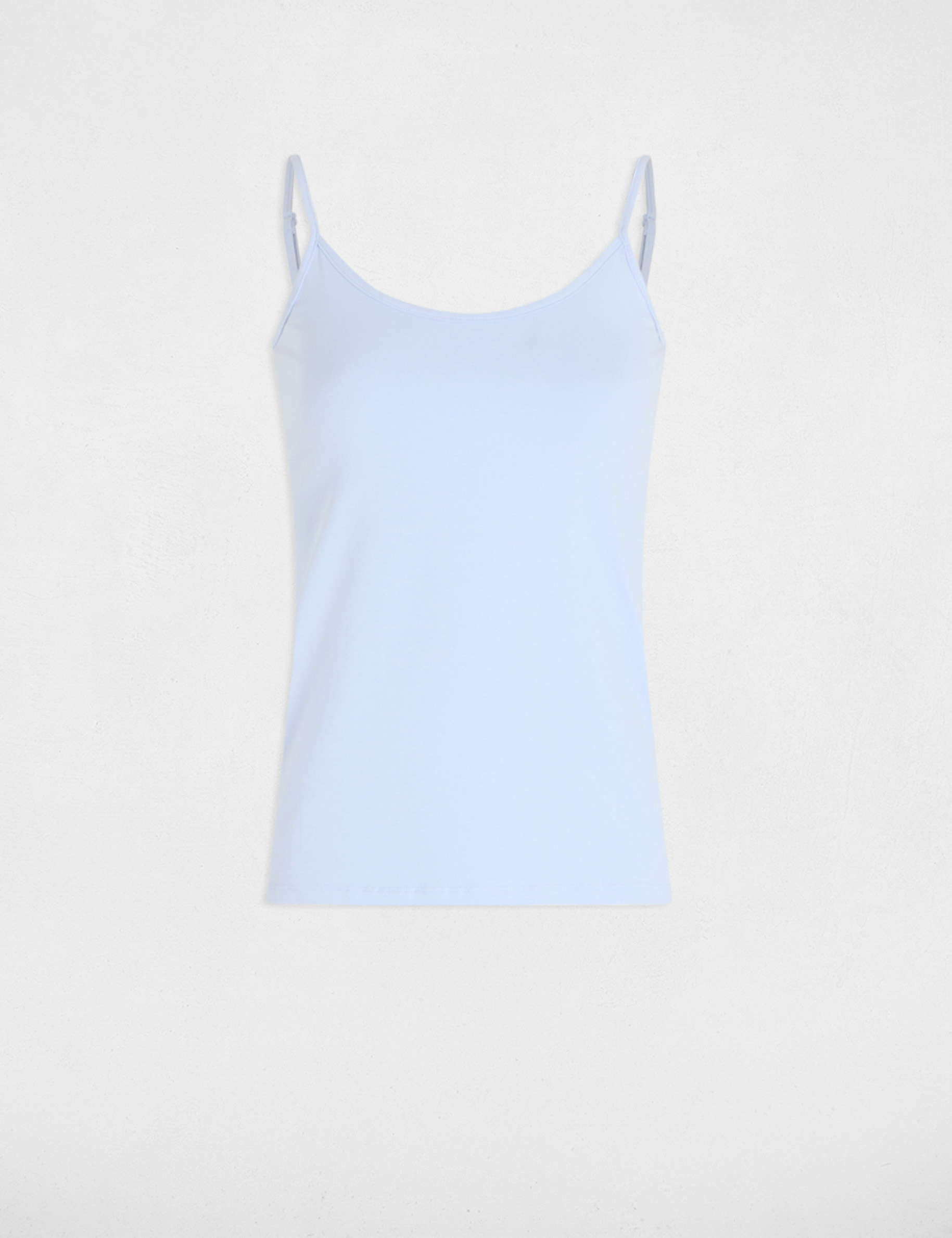 Top con tirantes finos azul cielo mujer
