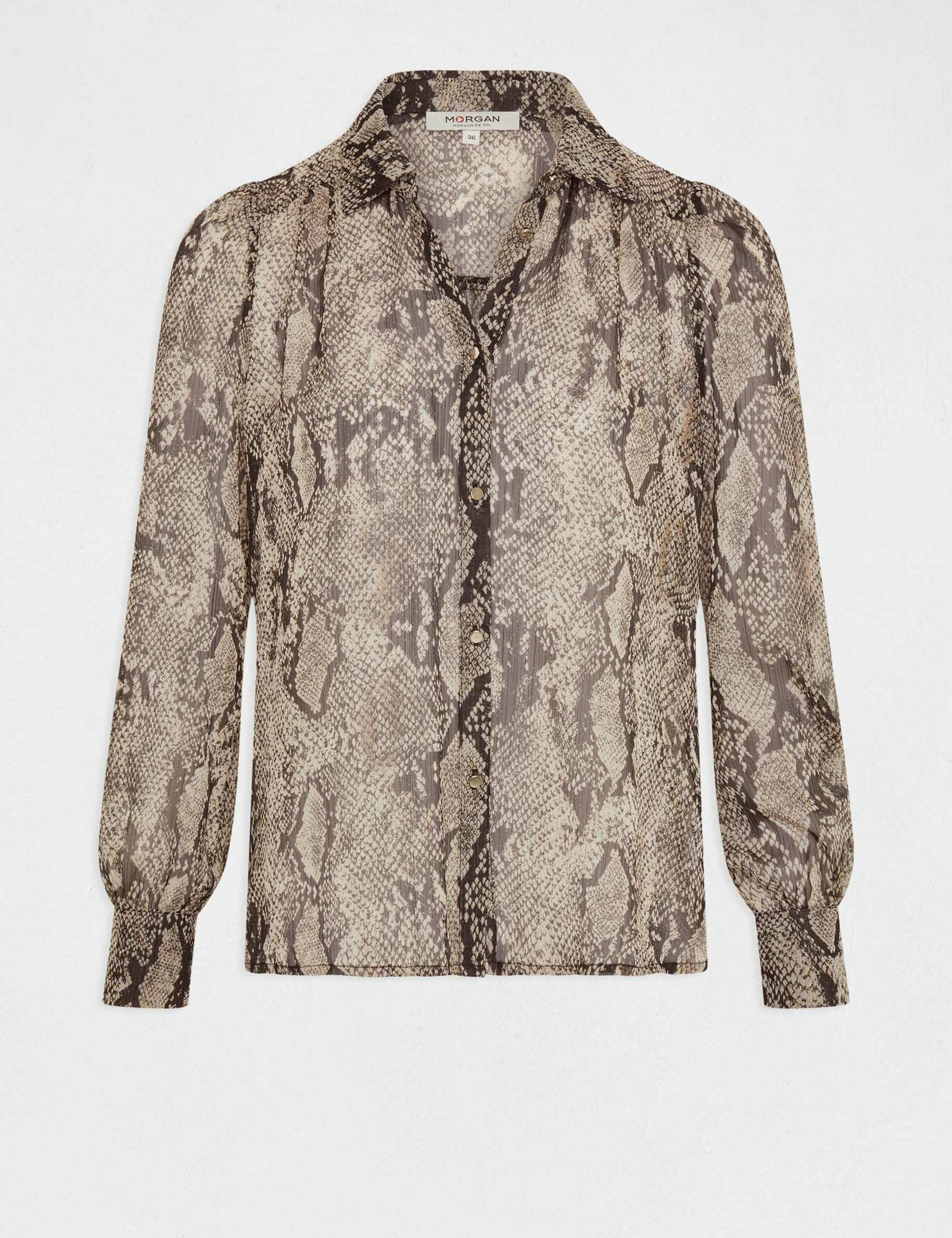 camisa manga larga estampado piton multico mujer Camisa manga larga estampado pitón multico mujer