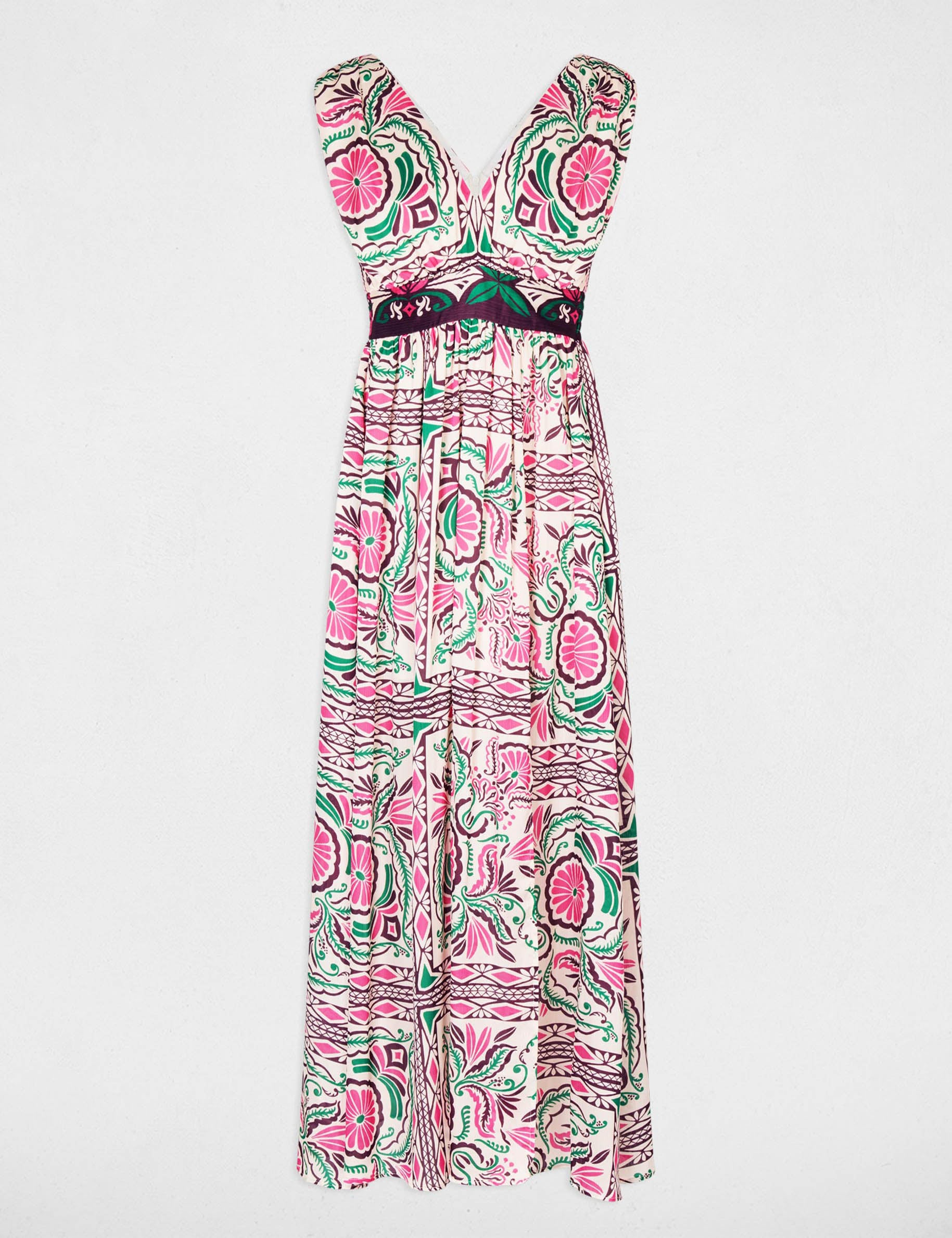 Vestido largo ajustado multicolor mujer