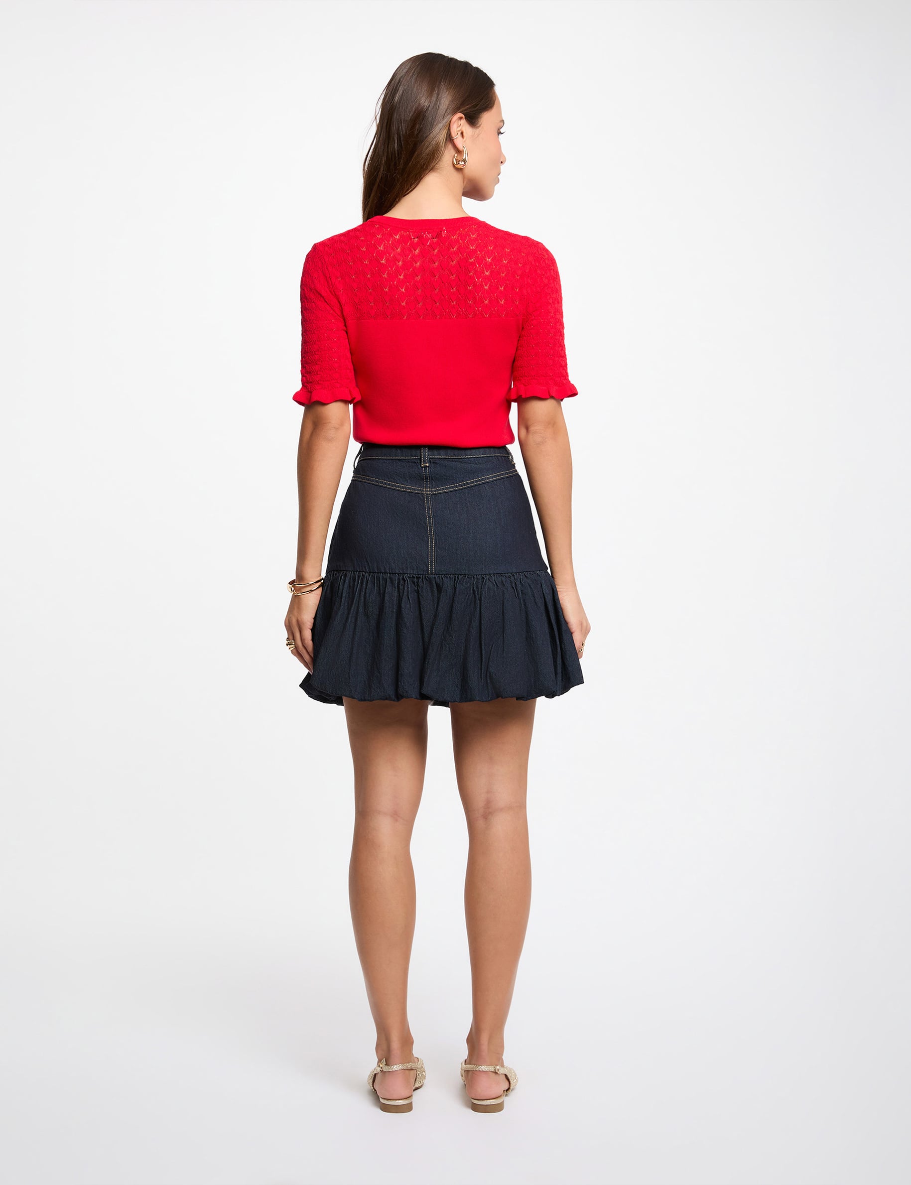 Jersey de mangas cortas rojo mujer