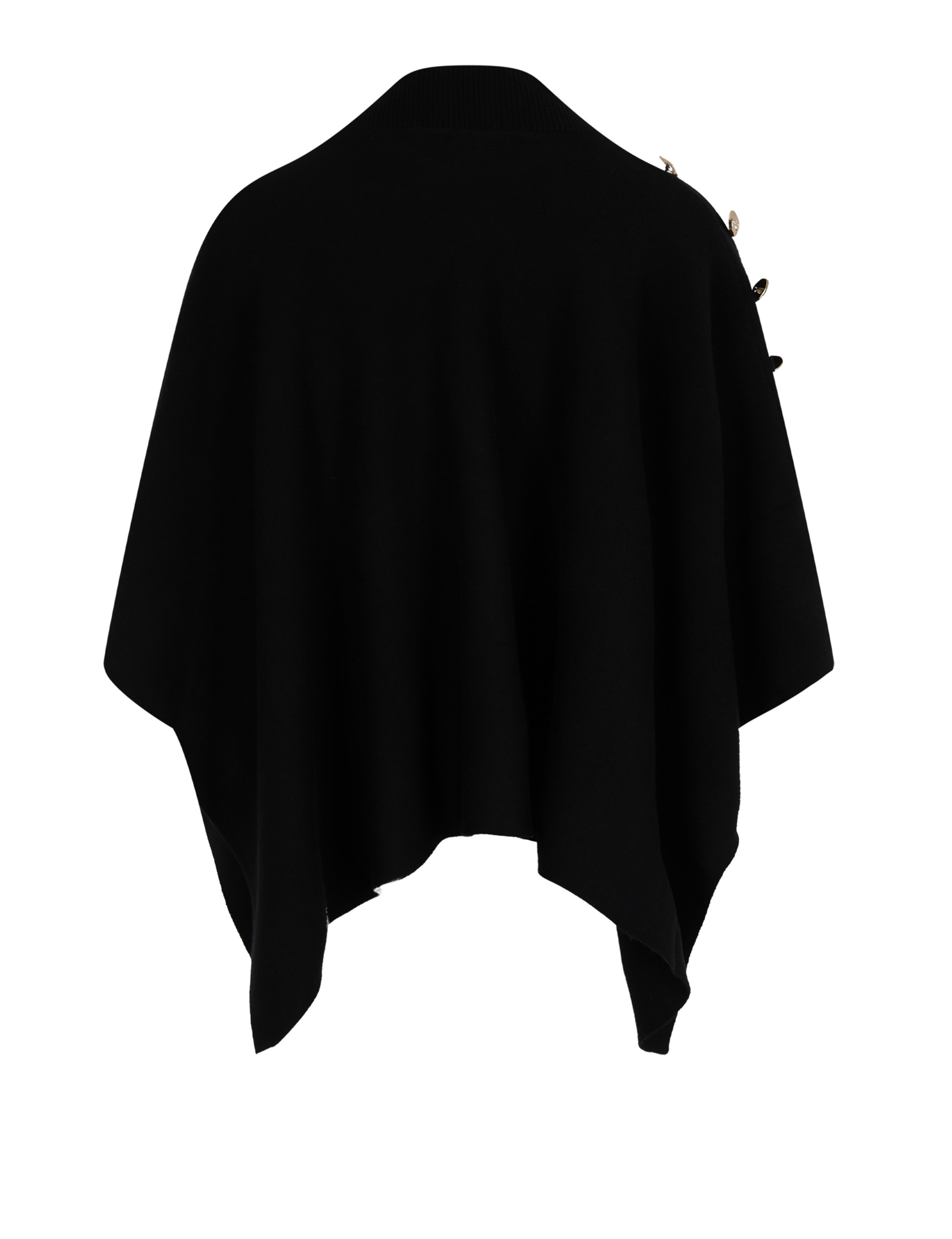 capa con cuello alto negro mujer Capa con cuello alto negro mujer