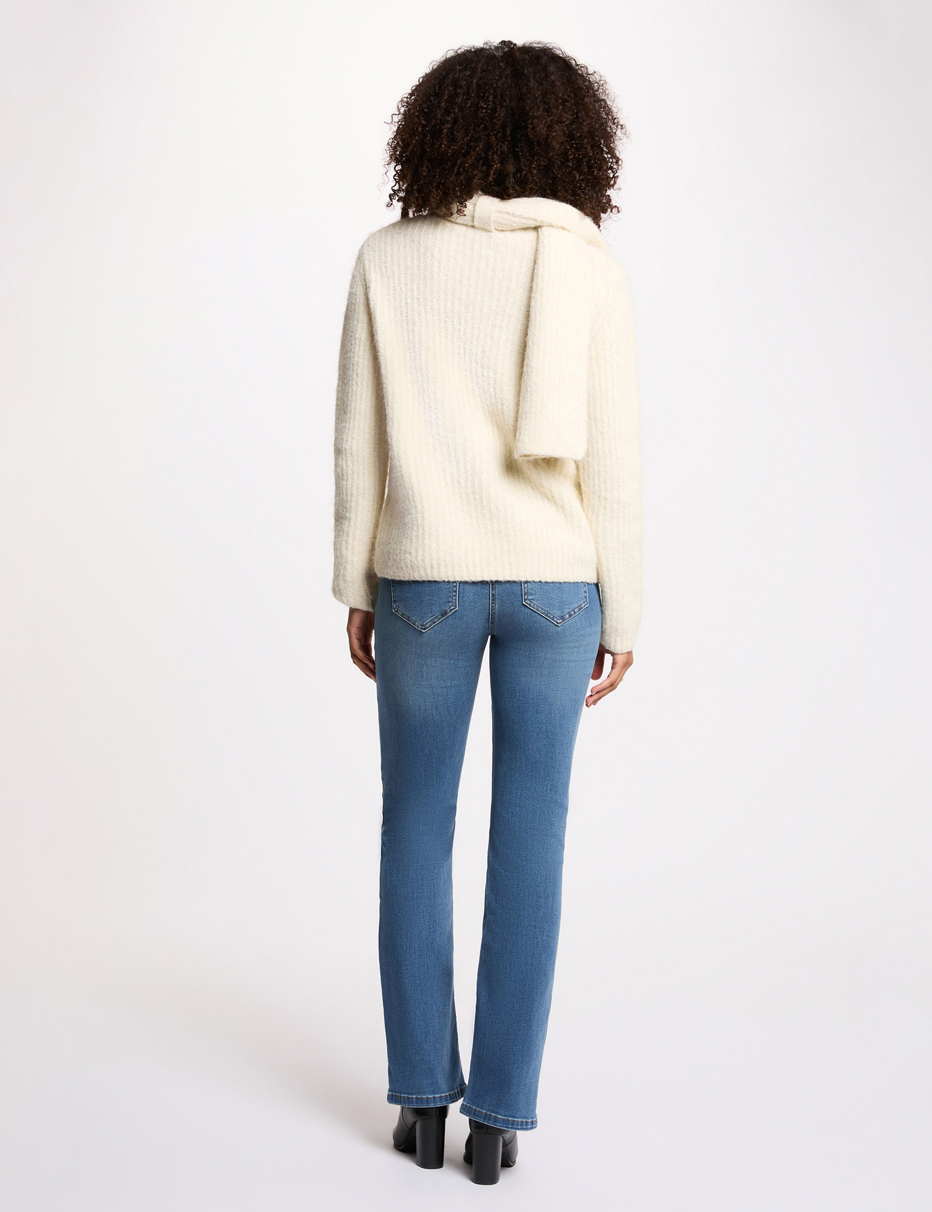 Vaquero bootcut trenzado denim stone mujer
