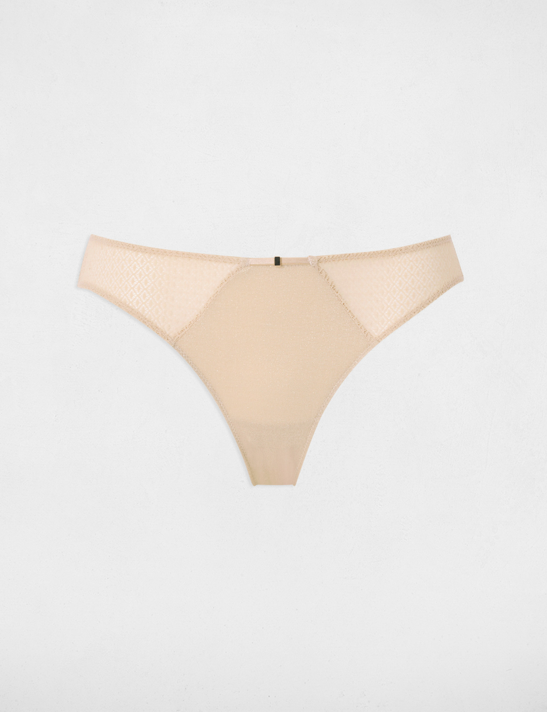 Braguita de encaje de tiro bajo beige mujer