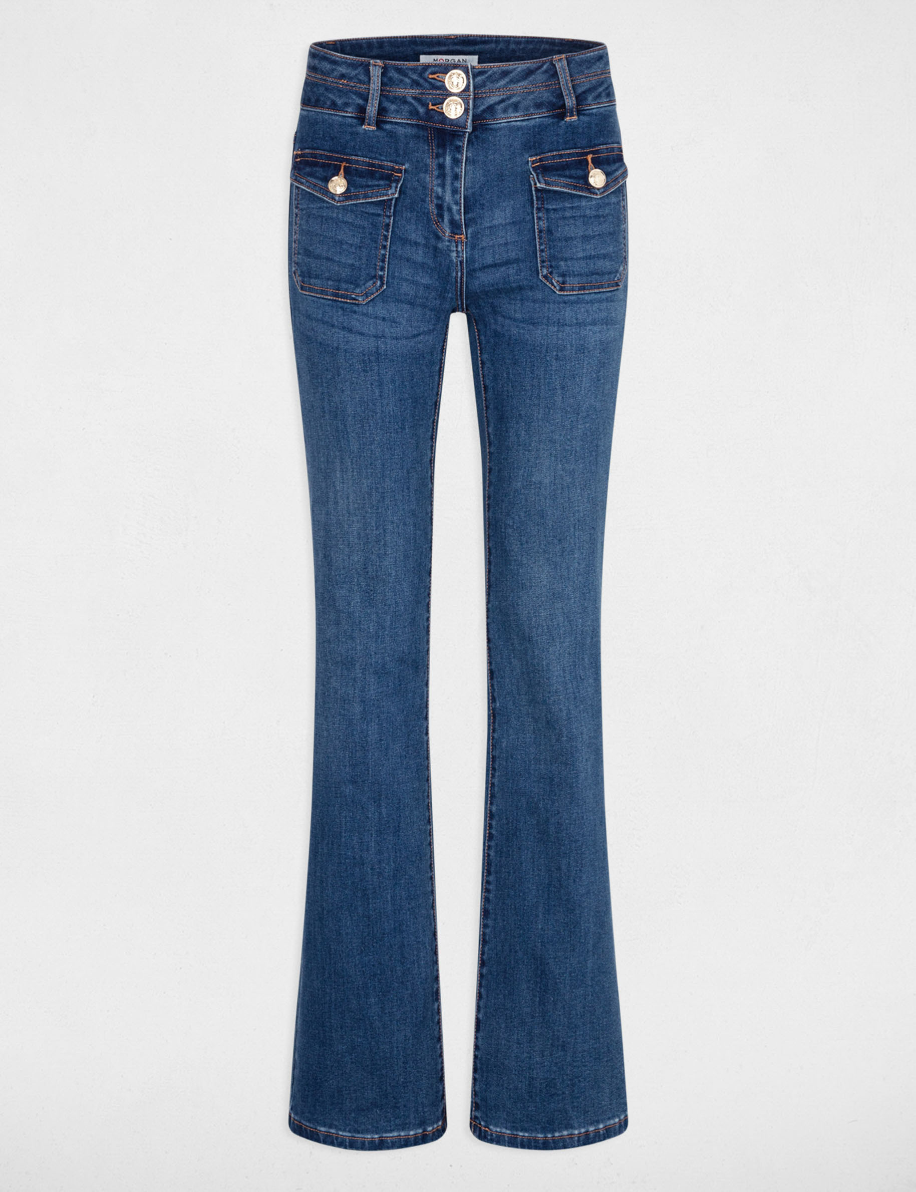vaquero boot cut con bolsillos denim stone mujer Vaquero boot-cut con bolsillos denim stone mujer