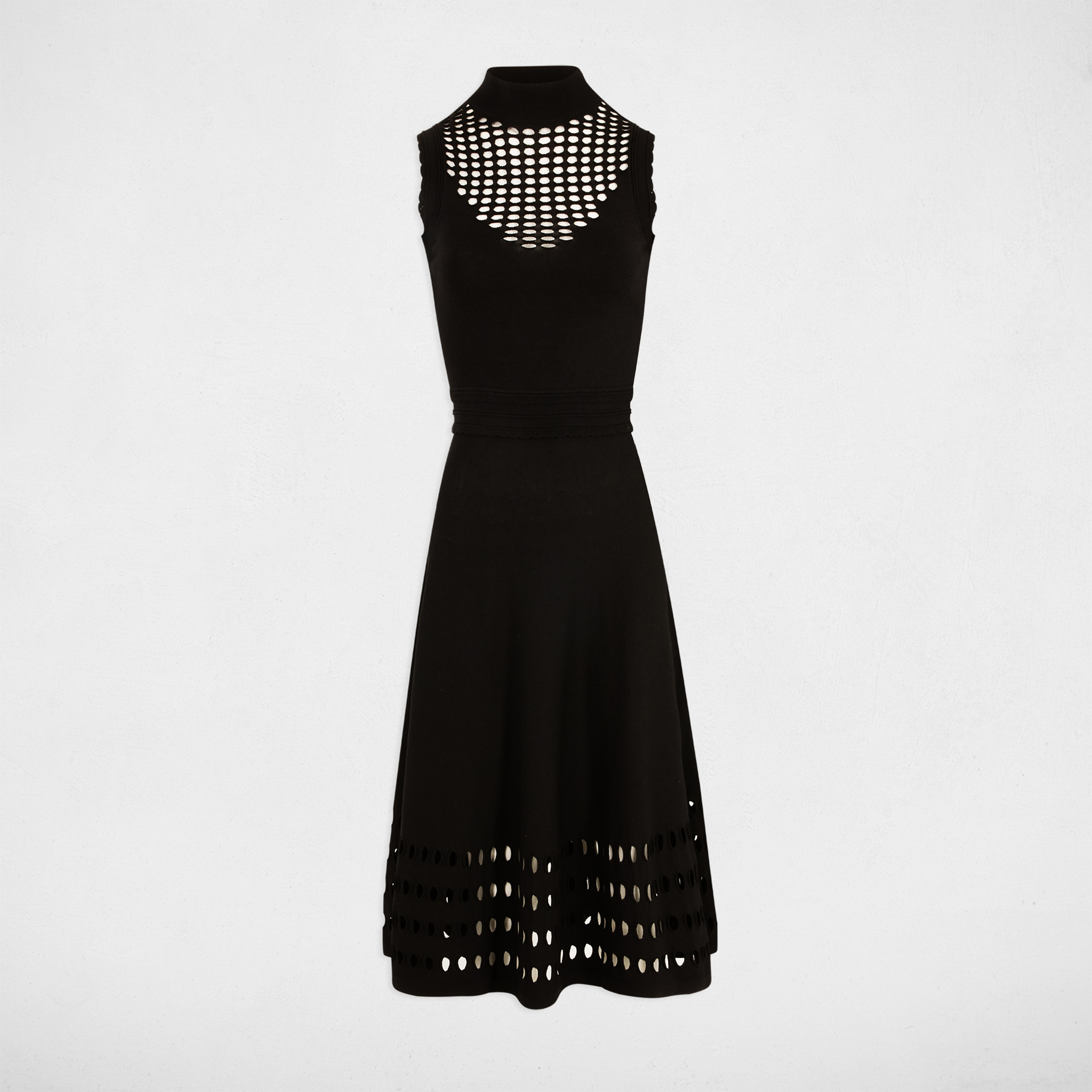 vestido punto largo ajustado negro mujer Vestido punto largo ajustado negro mujer