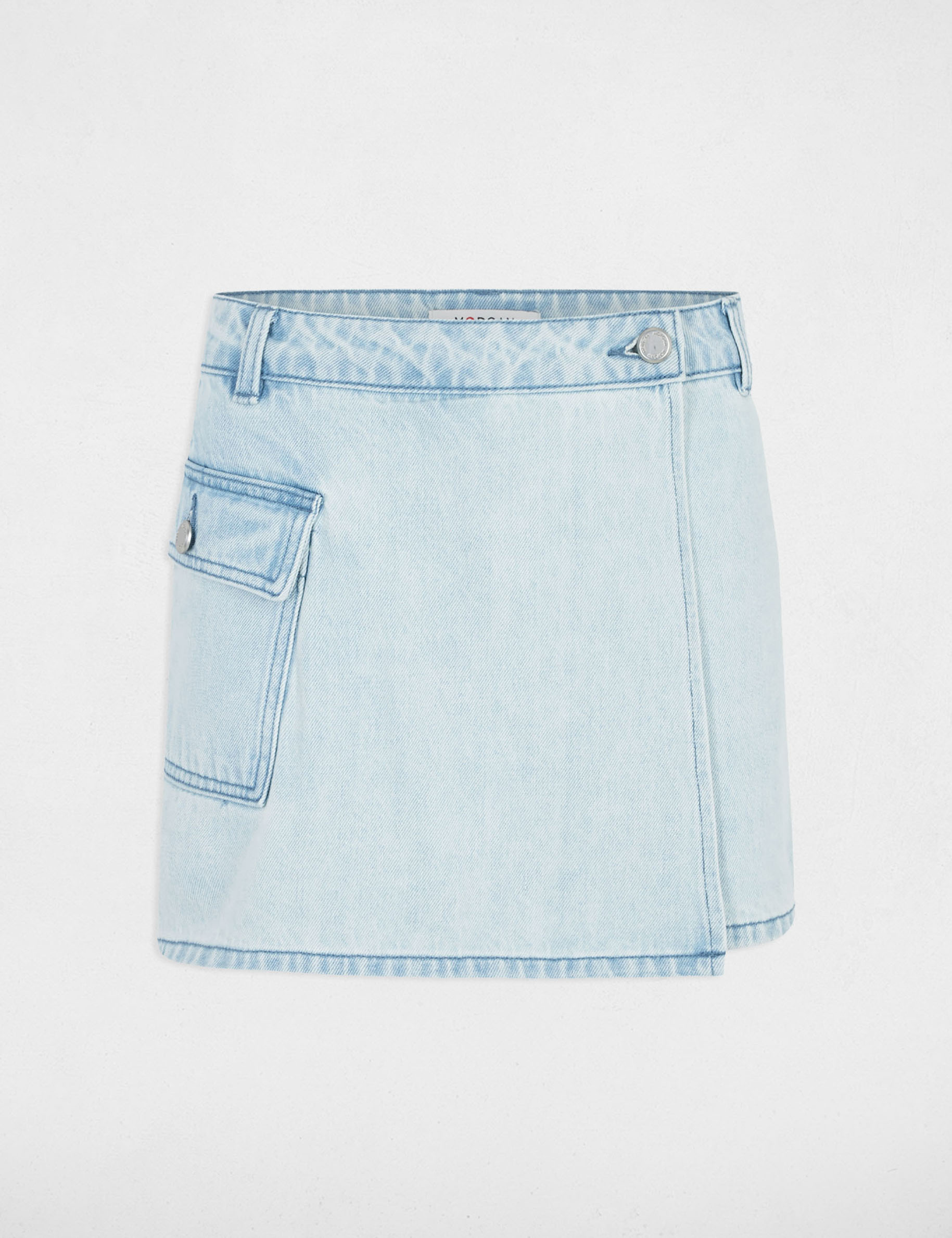 falda short talle bajo denim descolorido mujer Falda short talle bajo denim descolorido mujer