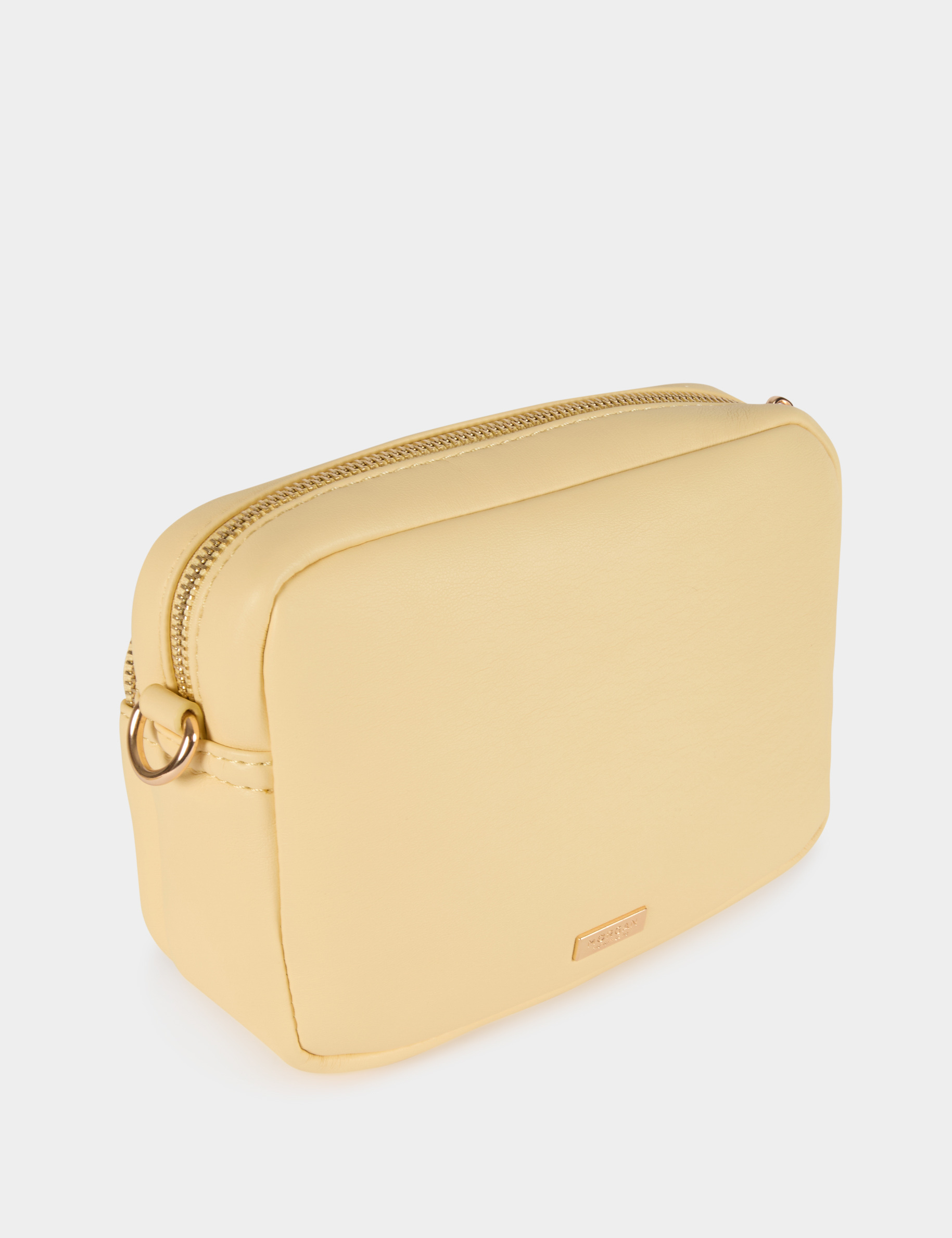 Bolso bandolera de polipiel amarillo pastel mujer