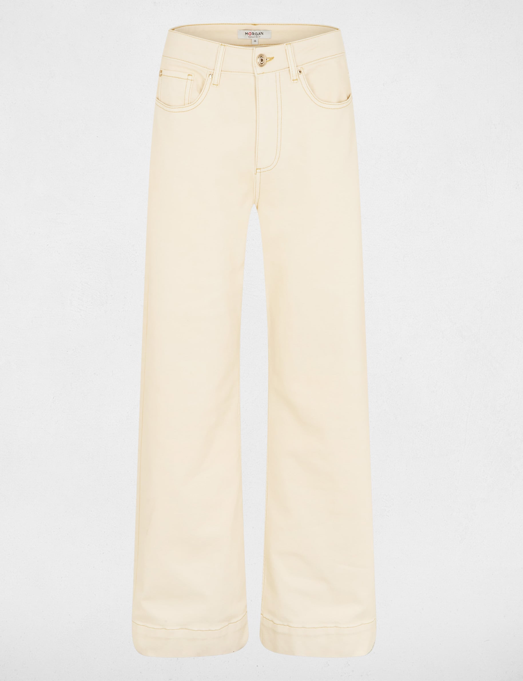 Vaquero ancho beige mujer