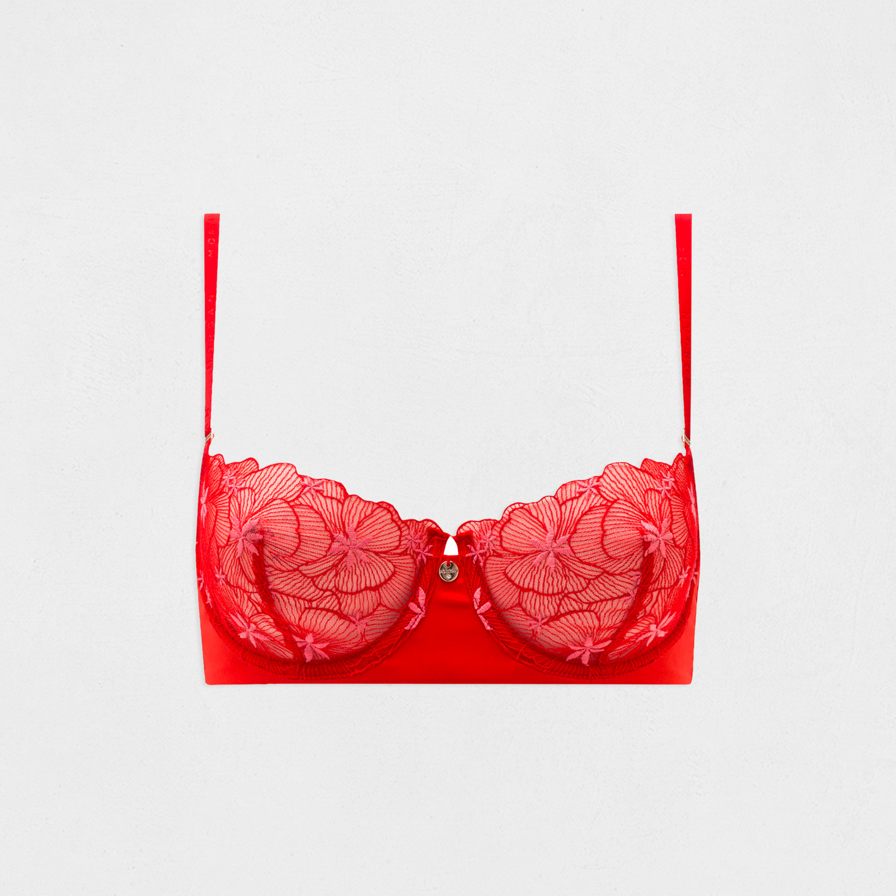 Sujetador con aros rojo mujer