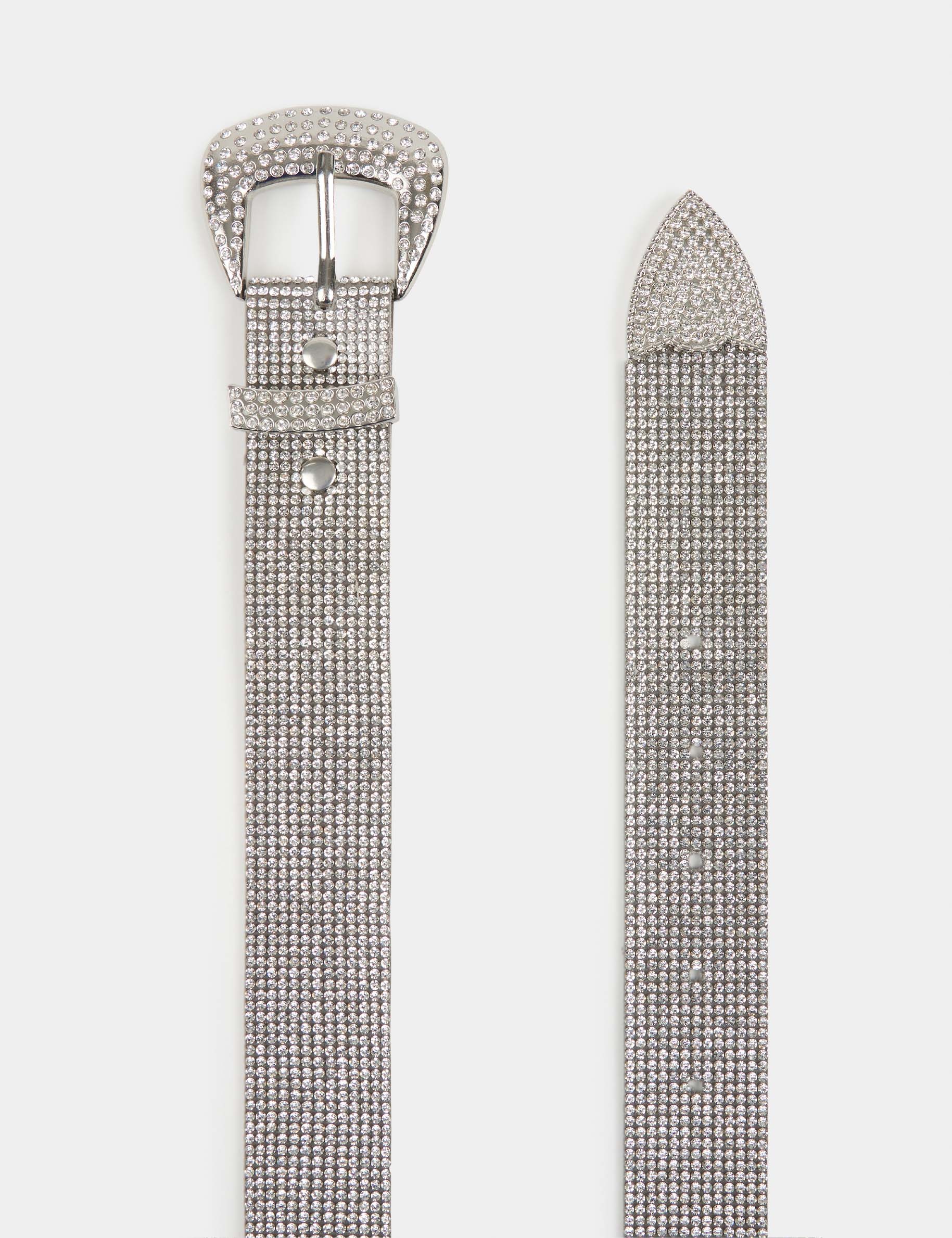 cinturon con strass couleur argent mujer Cinturón con strass couleur argent mujer