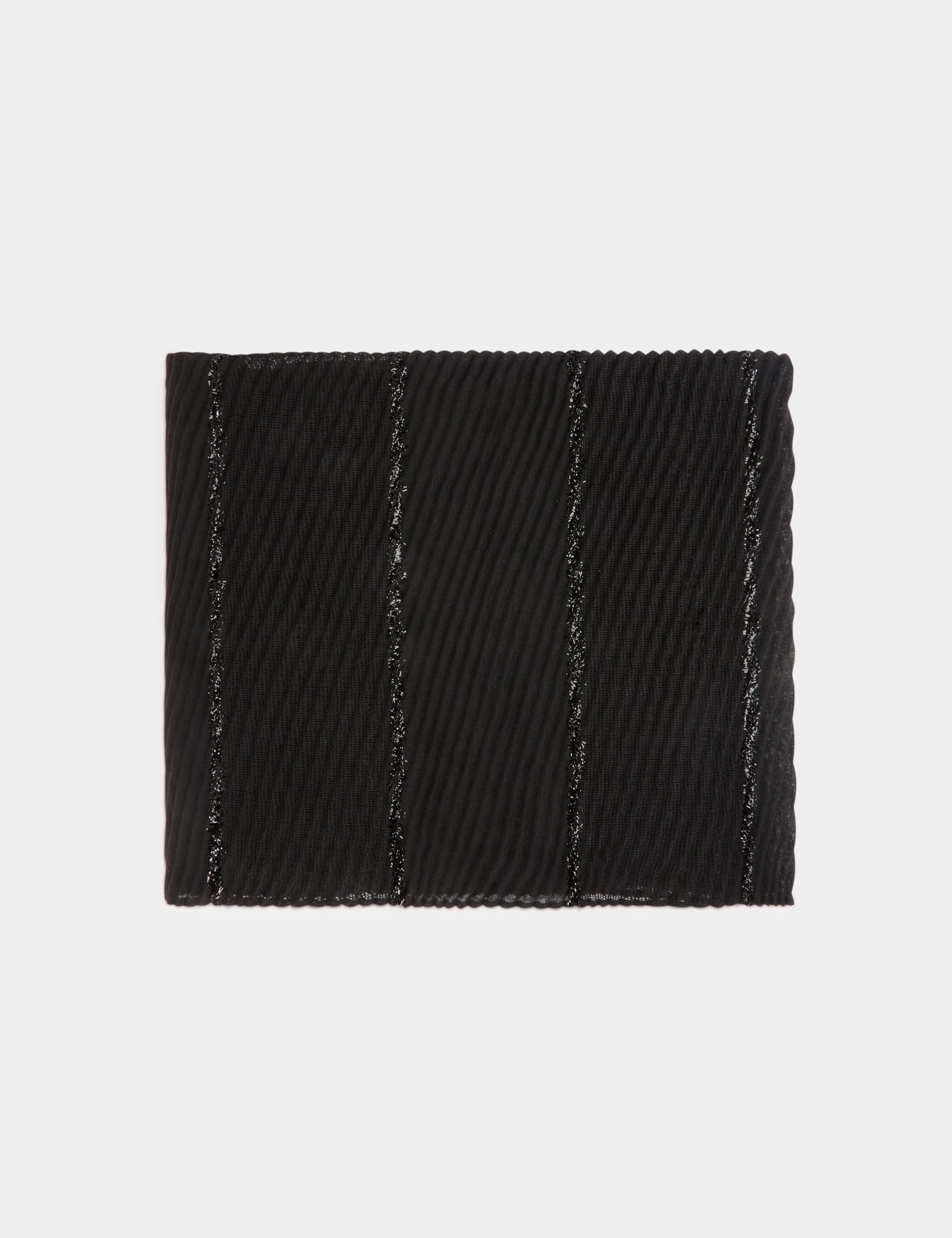 Pa&ntilde;uelo plisado metalizado negro mujer