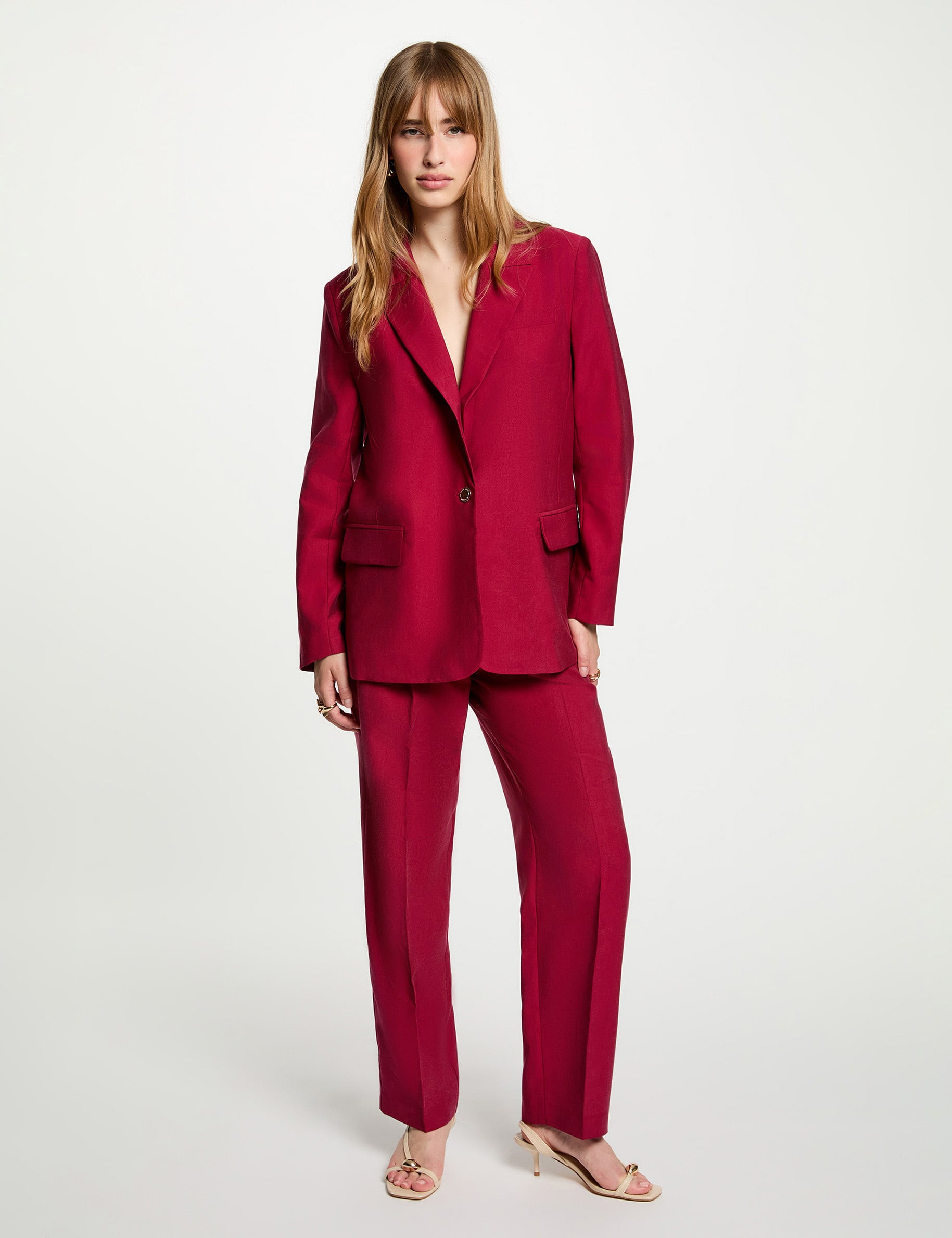 Chaqueta sin mangas burdeos mujer