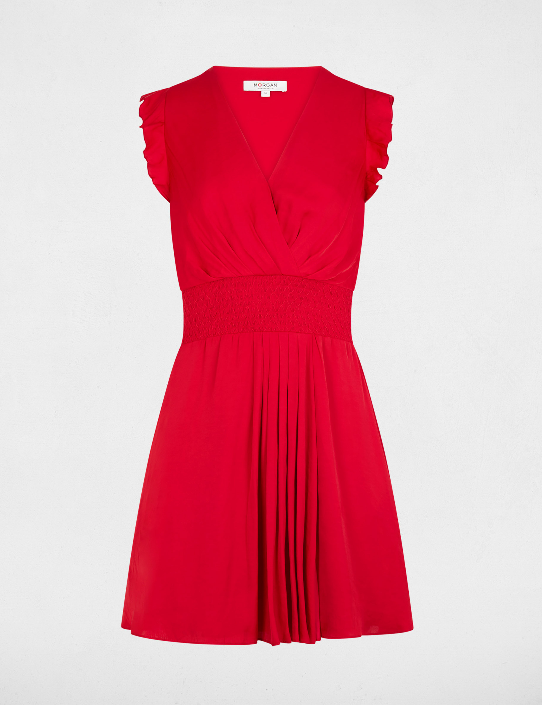 Vestido corto holgado rojo mujer