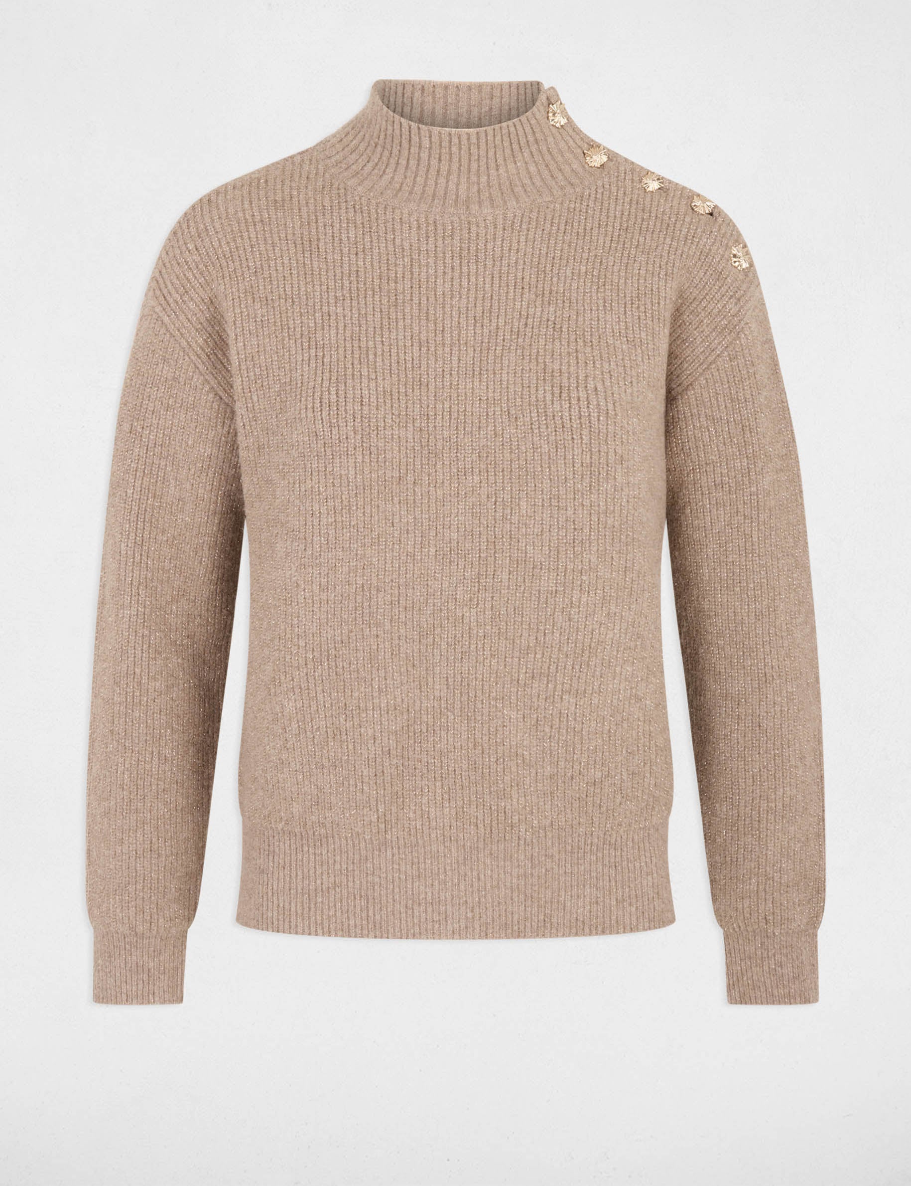 Jersey de cuello alto topo mujer