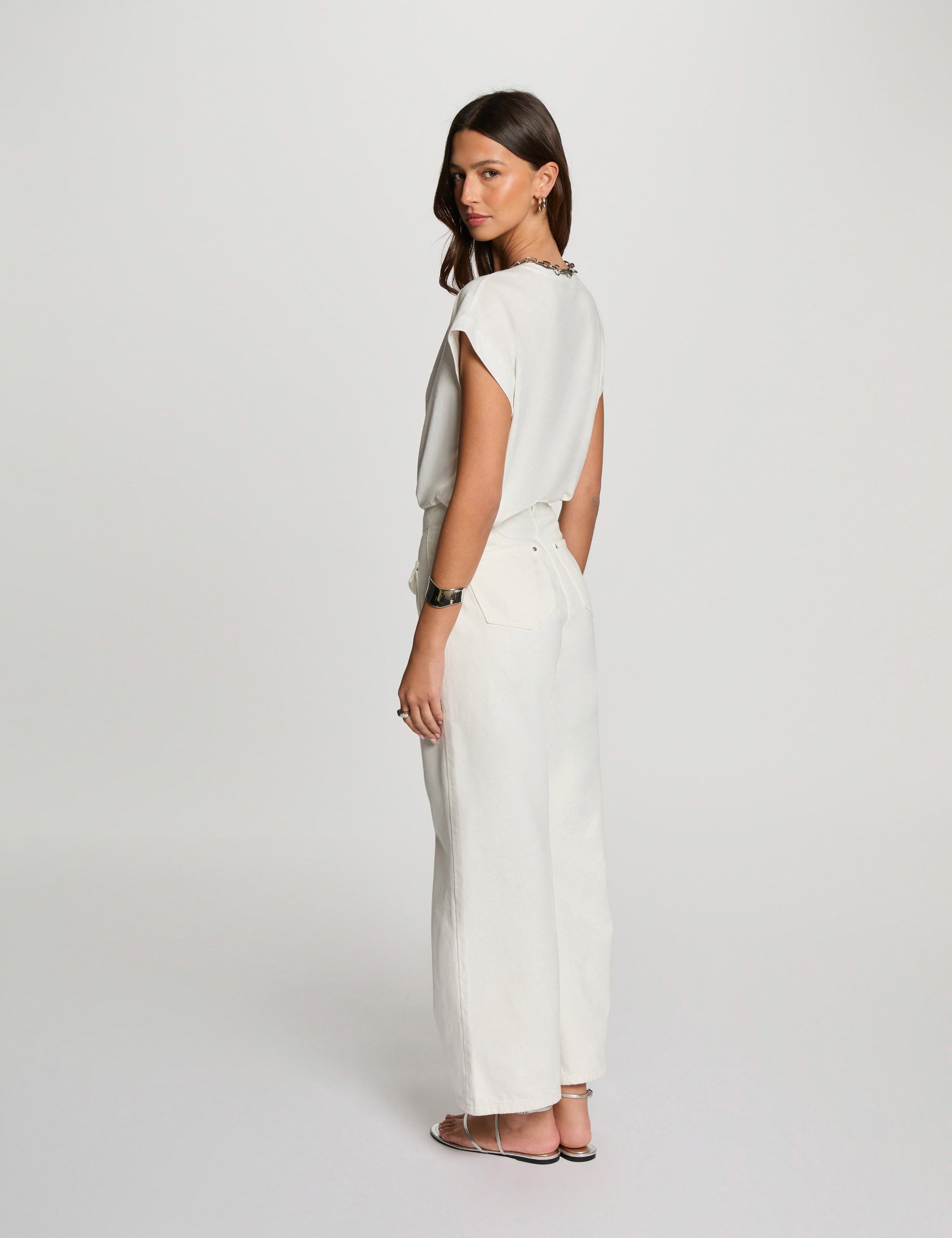 Camiseta con mensaje blanco mujer