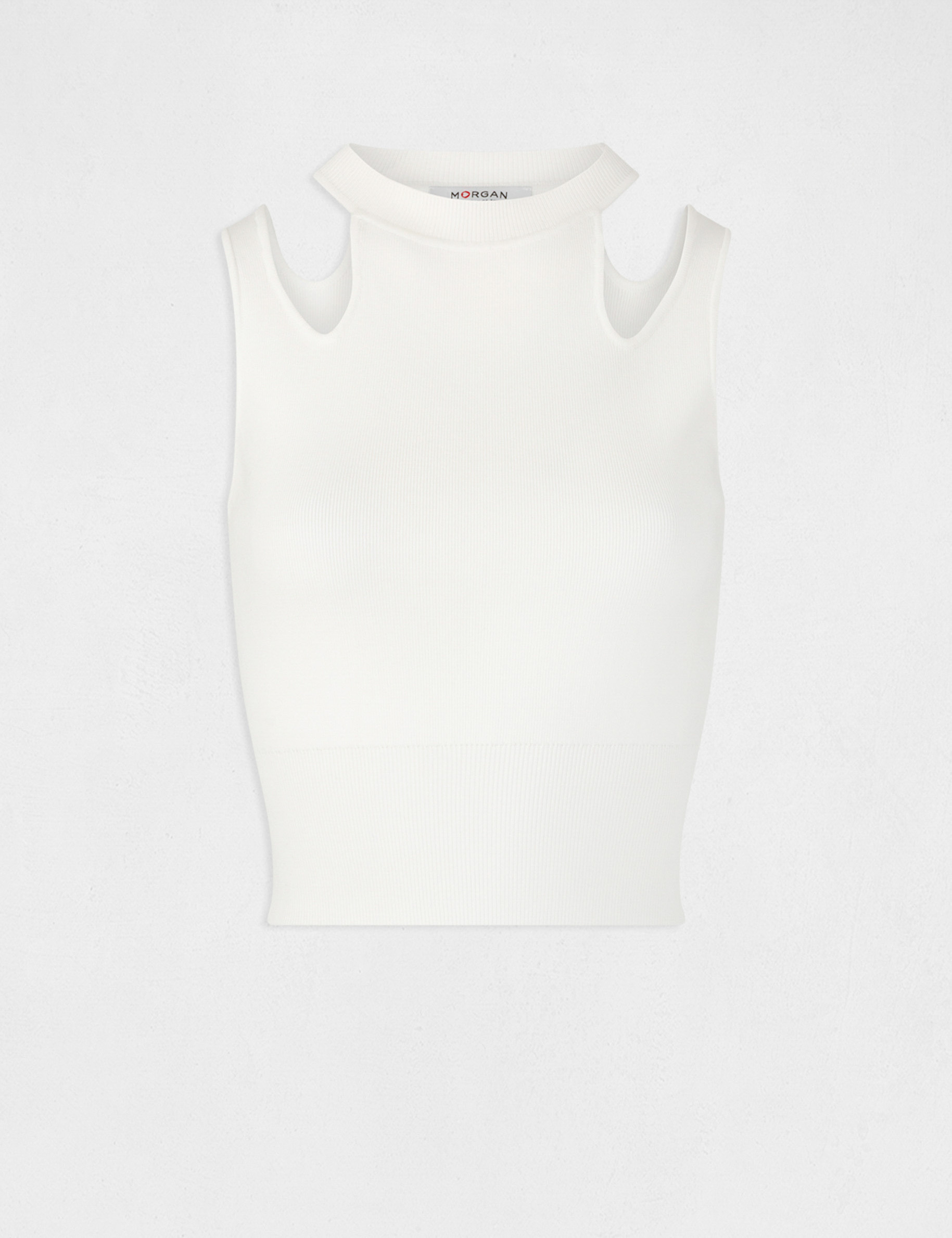 top punto con aberturas crudo mujer Top punto con aberturas crudo mujer