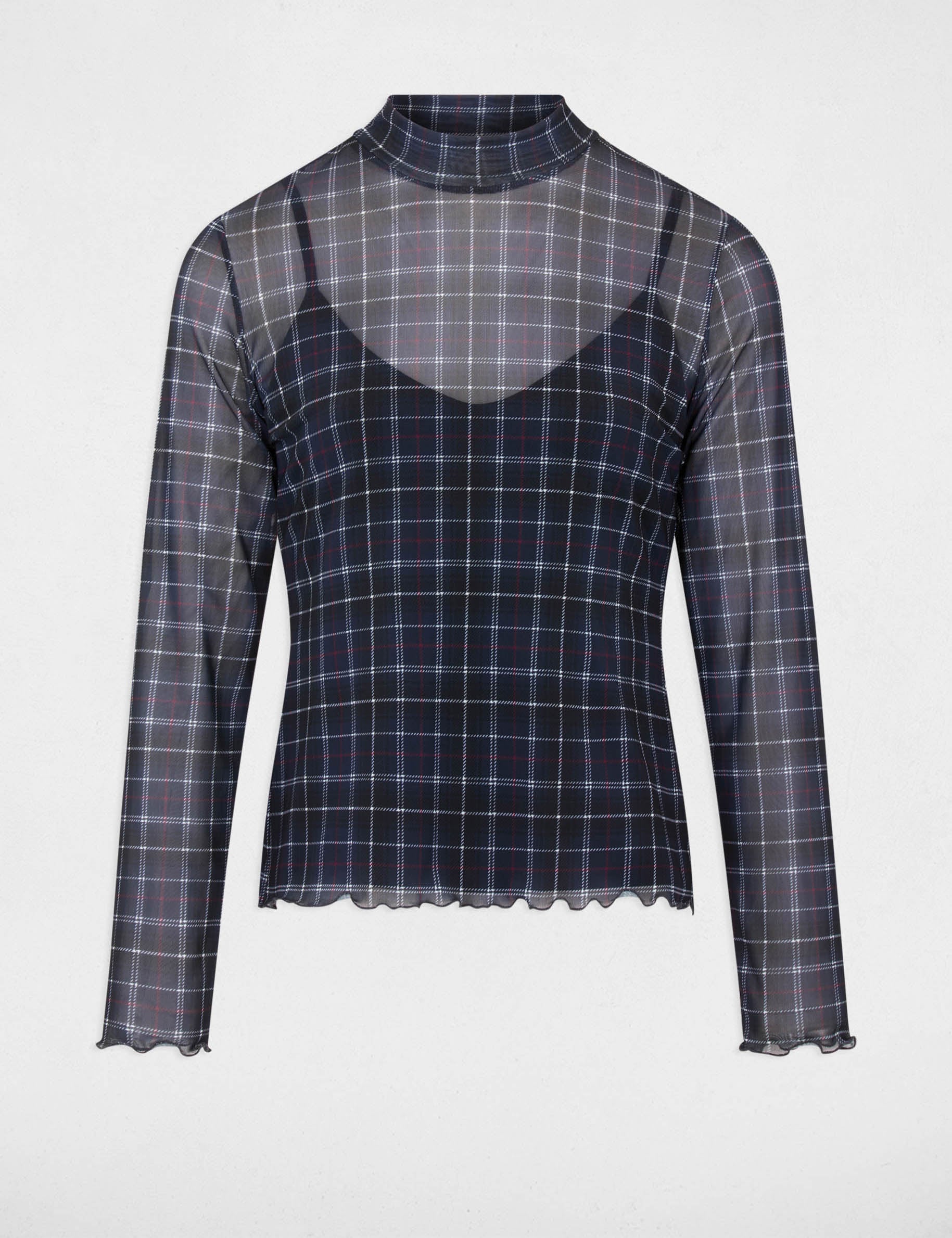 Camiseta entallada transparente multicolor mujer
