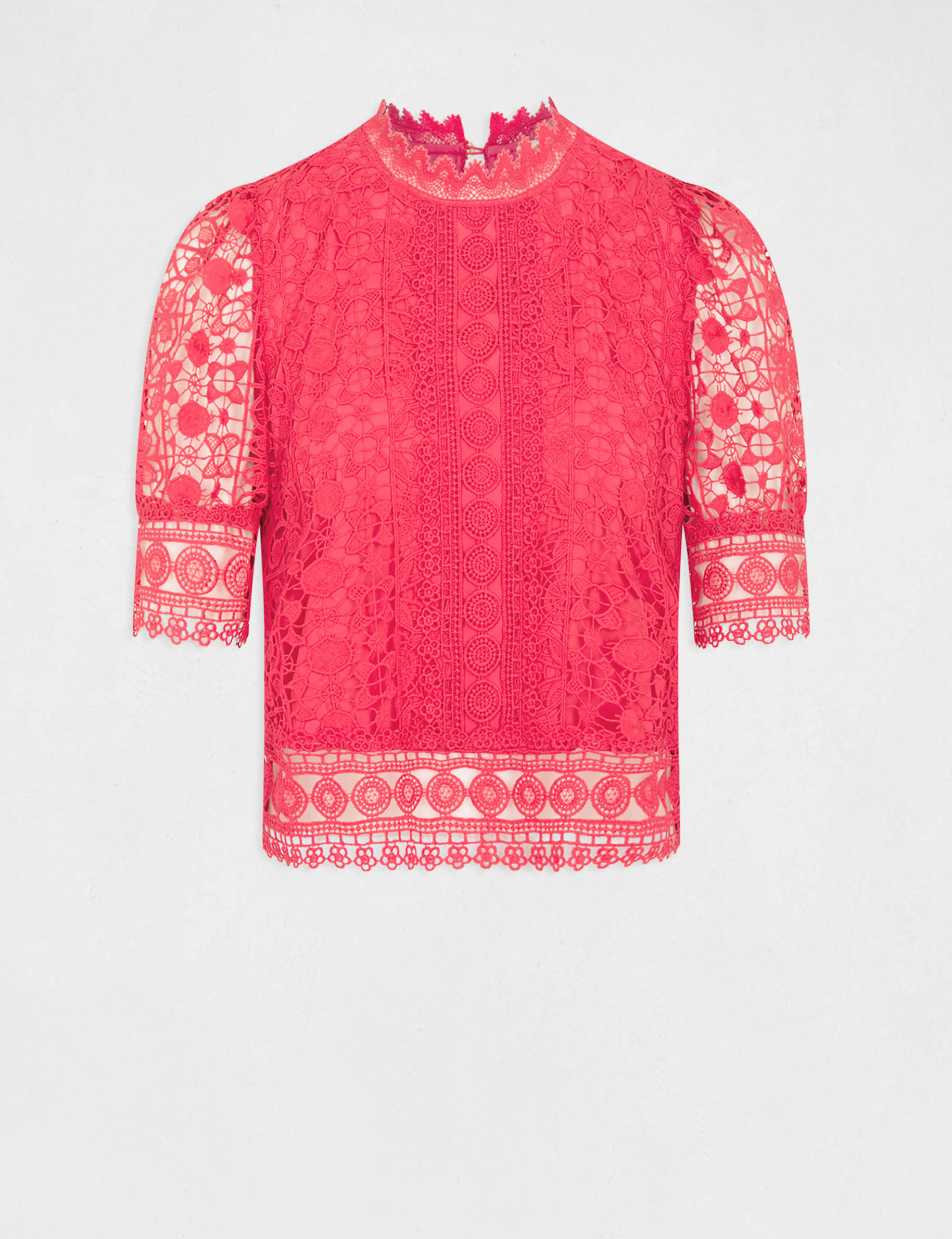 Blusa manga corta con encaje mujer Blusa manga corta con encaje mujer