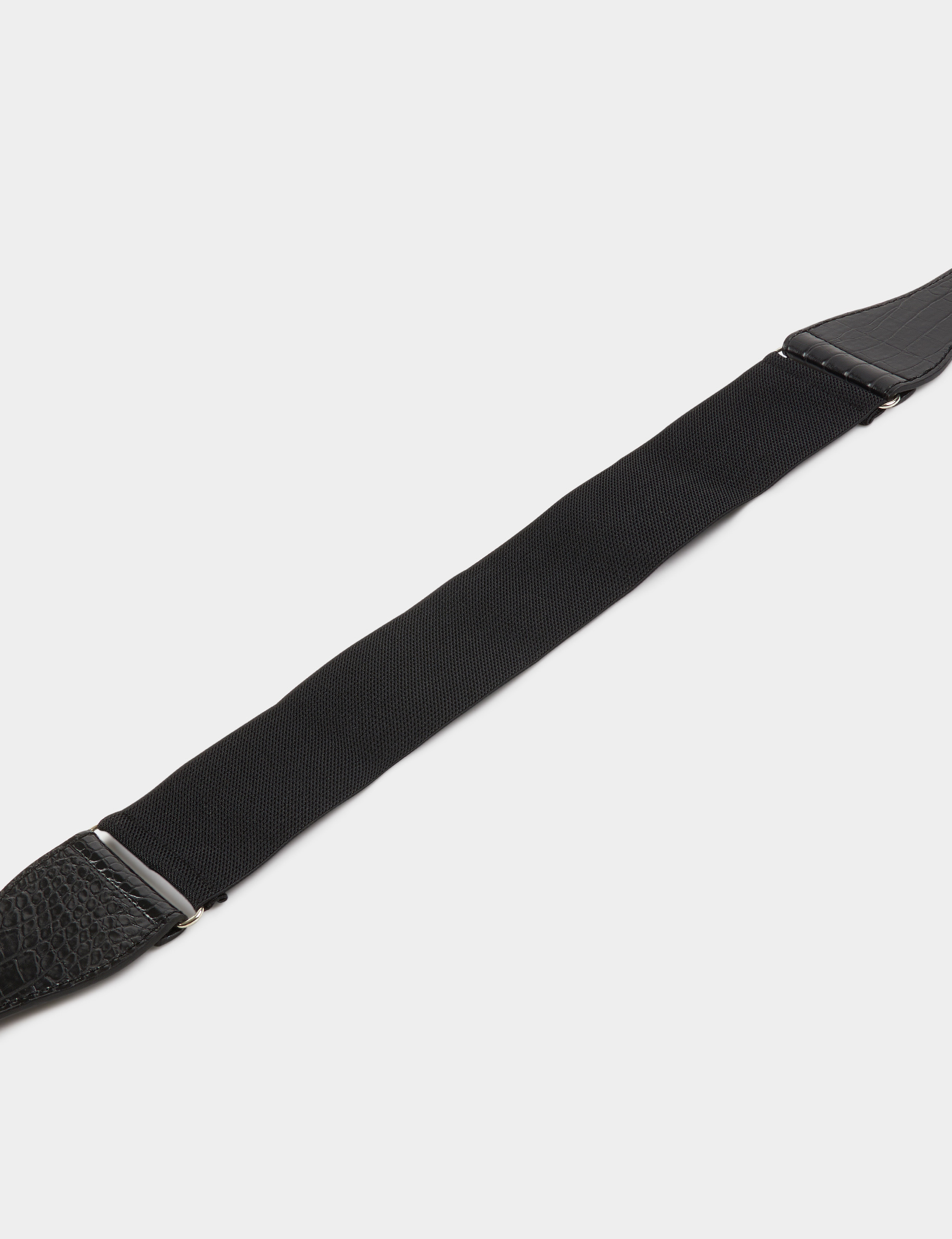cinturon elastico con hebilla logotipo negro mujer Cinturón elástico con hebilla logotipo negro mujer