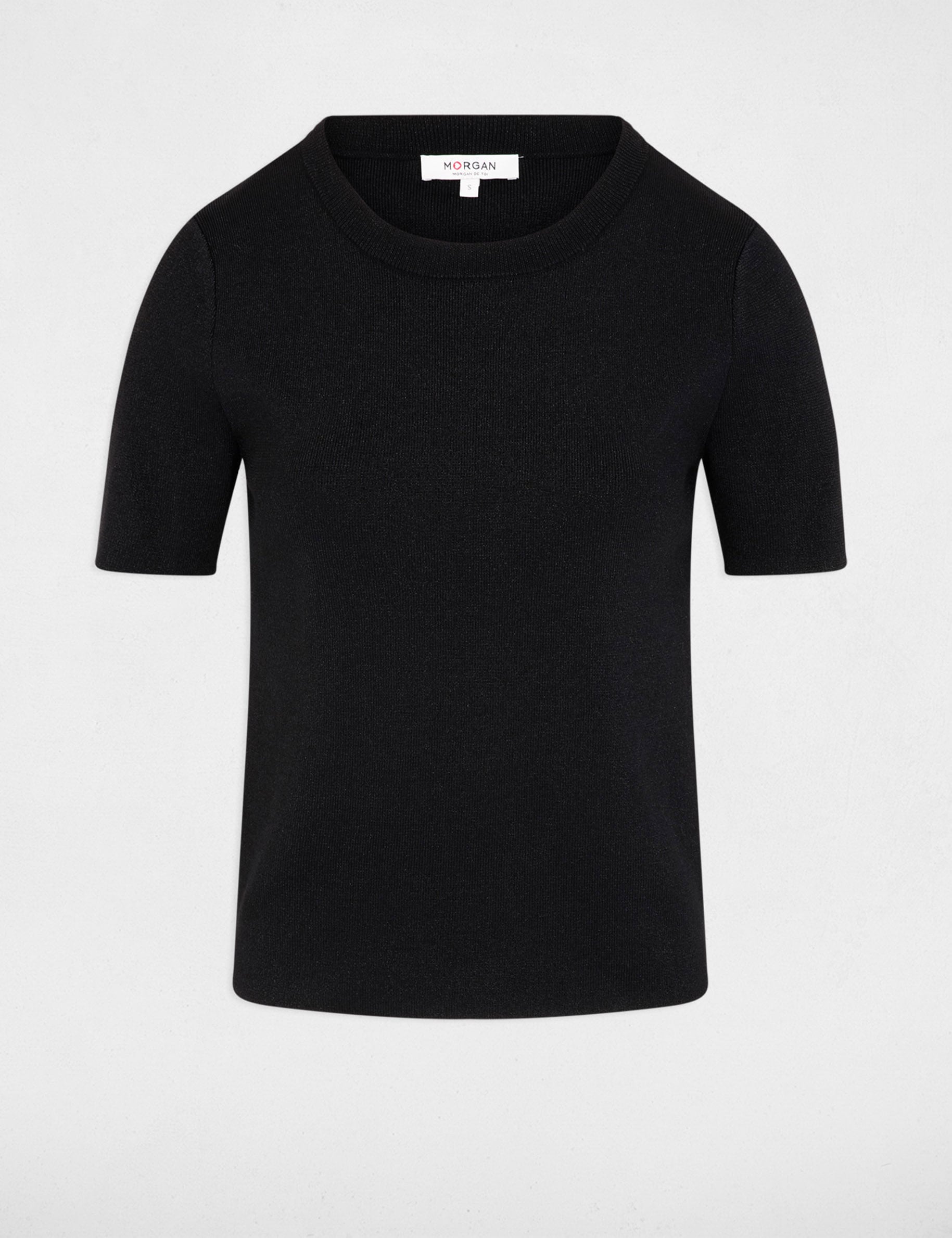 Jersey cuello redondo negro mujer