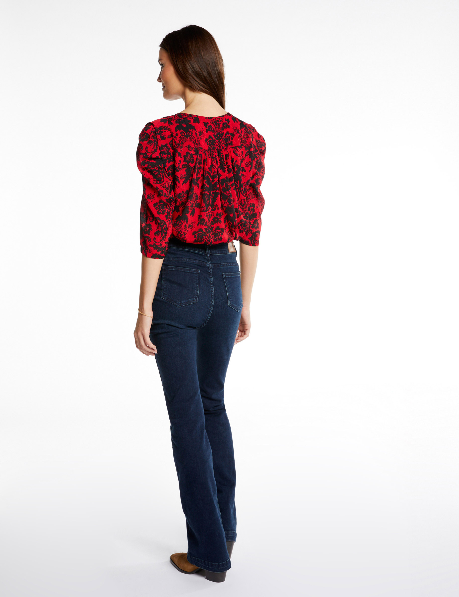 Camisa manga 3/4 estampado cachemira multico mujer