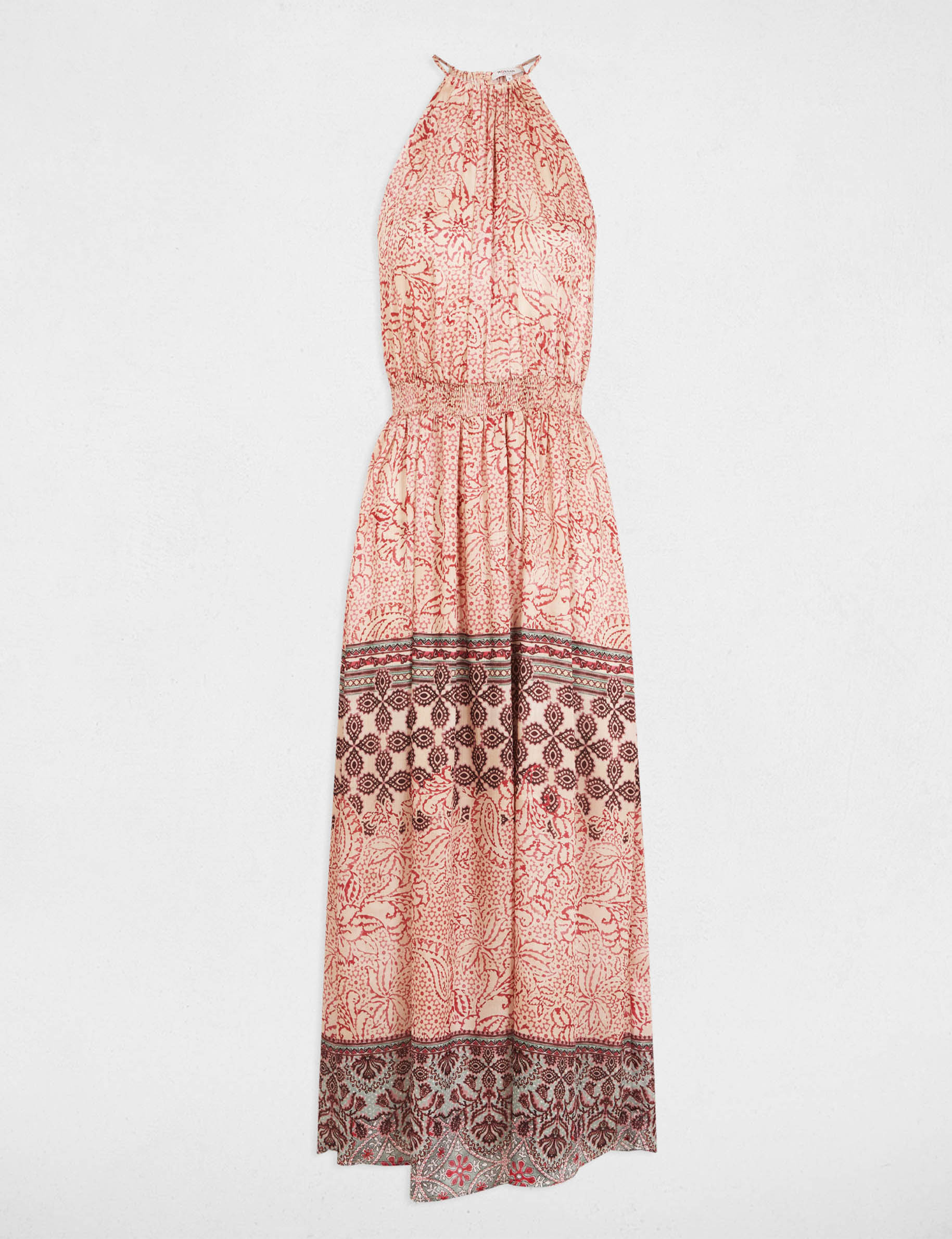 vestido largo recto estampado multicolor mujer Vestido largo recto estampado multicolor mujer