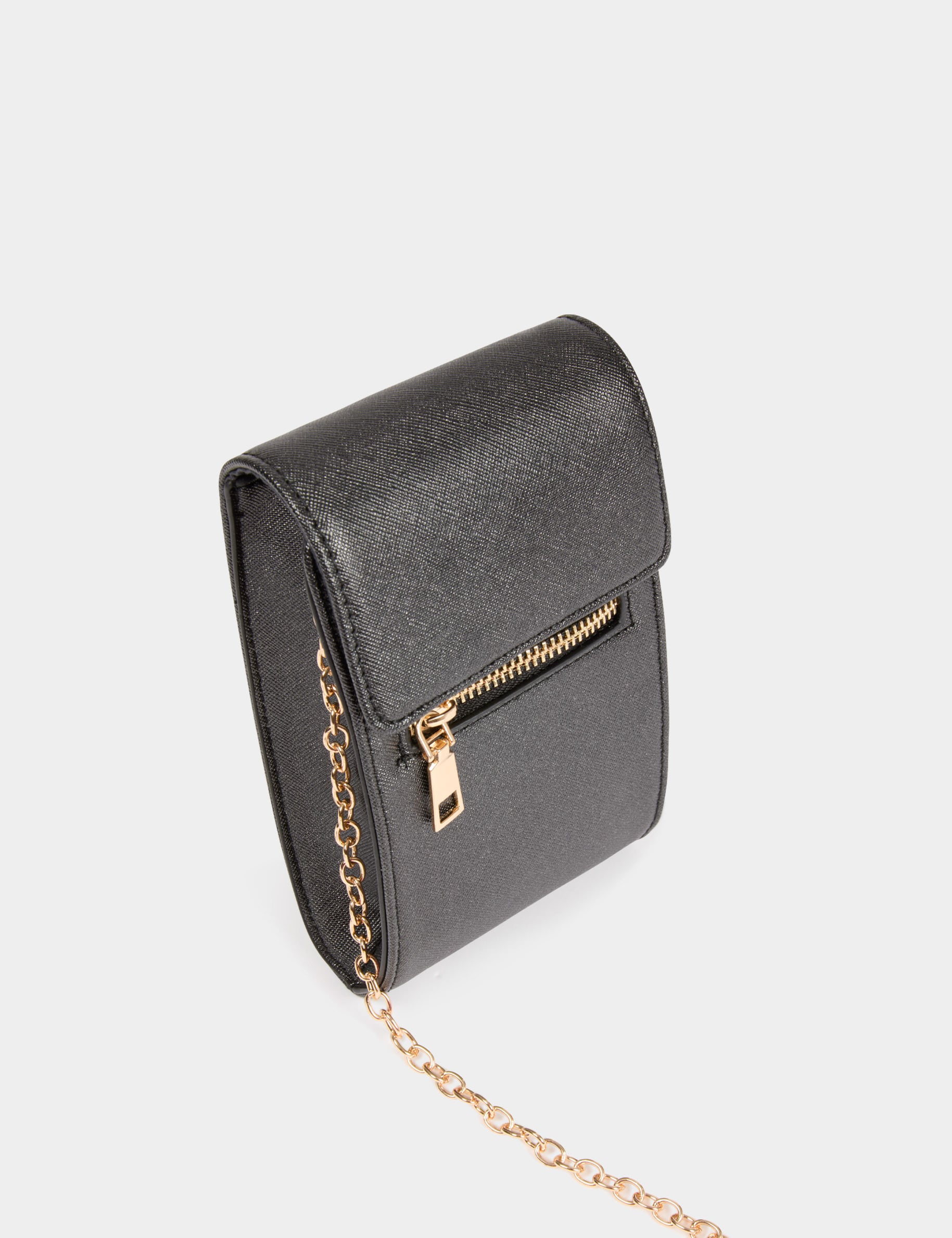 Cartera de cuero negro mujer
