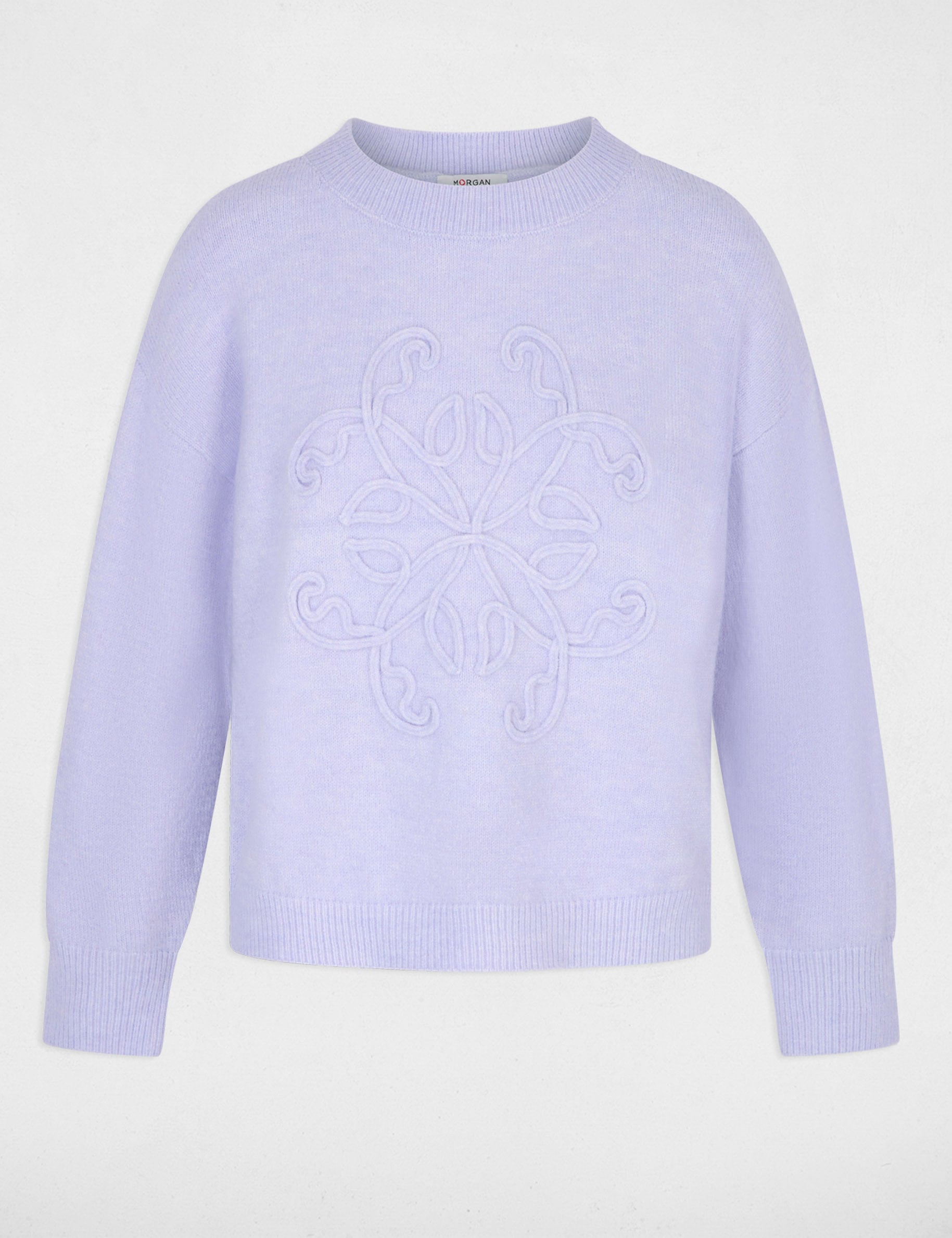 Jersey cuello redondo morado mujer