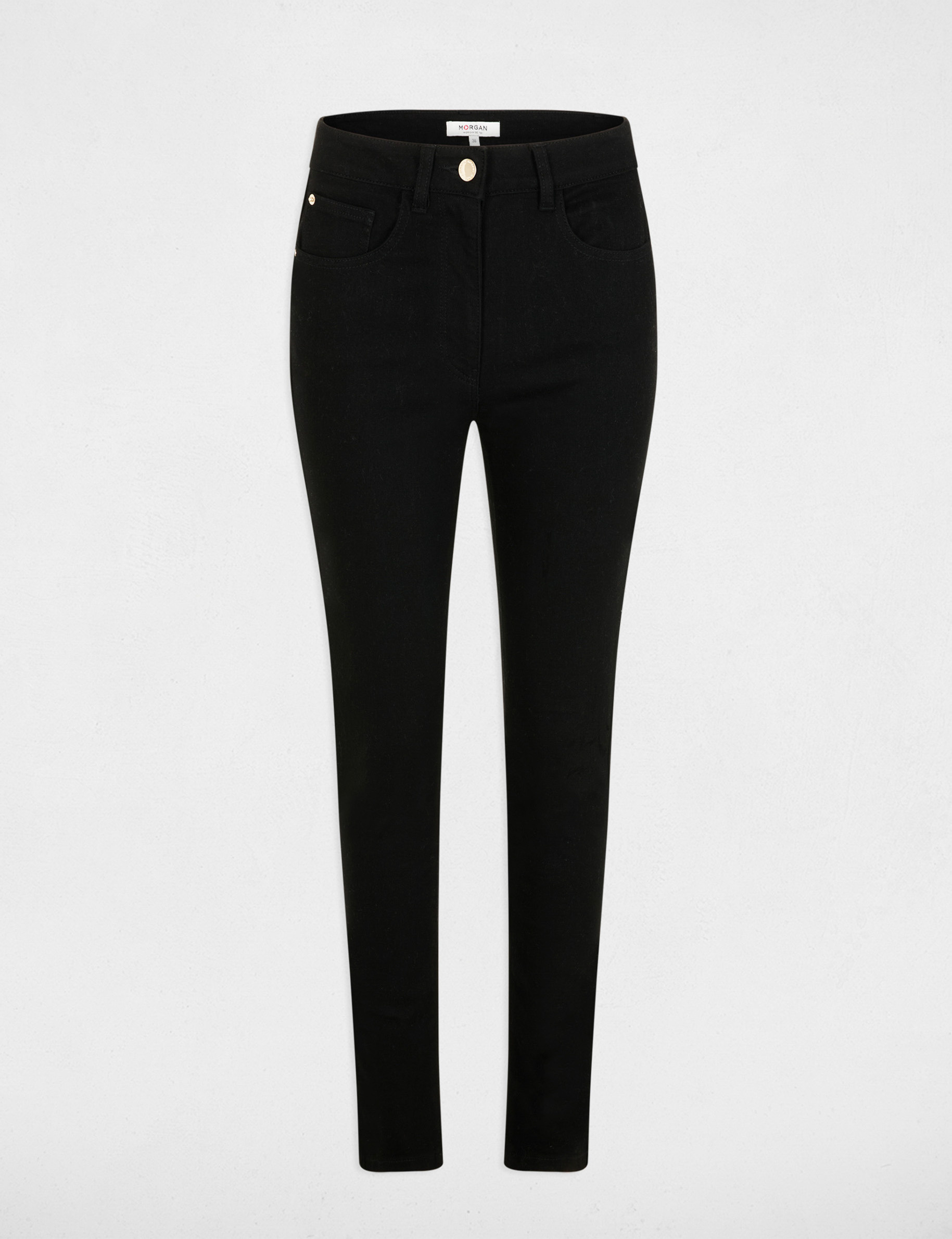 Vaqueros skinny de tiro alto denim negro mujer