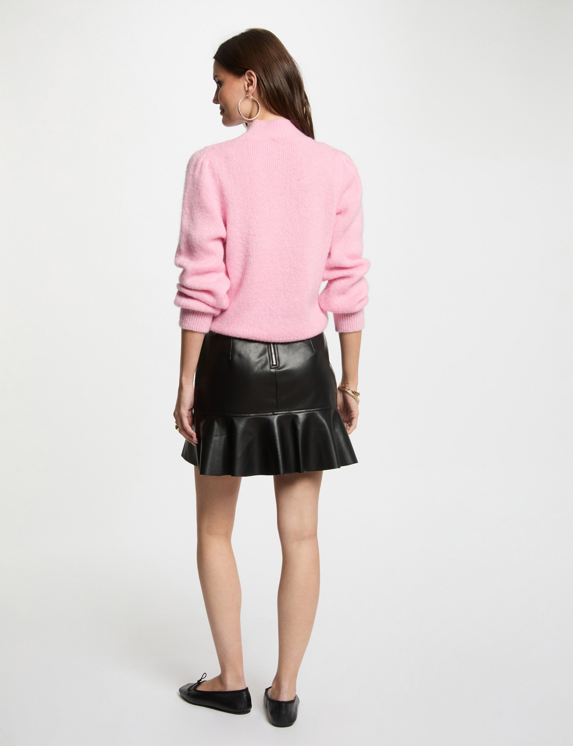falda corta cuero sintetico negro mujer Falda corta cuero sintético negro mujer